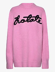 ROTATE Birger Christensen - Knit Oversize Logo Jumper - jumpers - begonia pink - 0