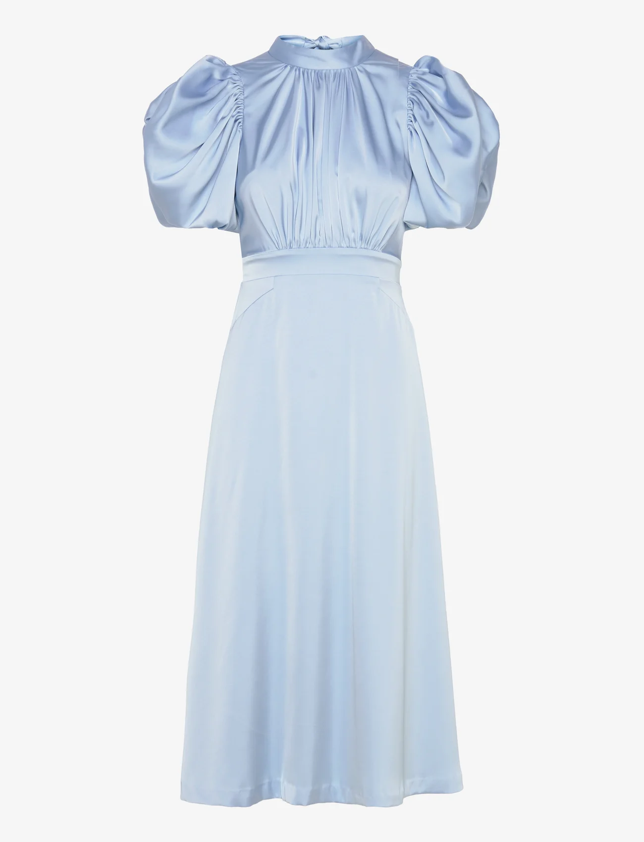 ROTATE Birger Christensen - SATIN PUFF MIDI DRESS - party wear at outlet prices - placid blue - 0