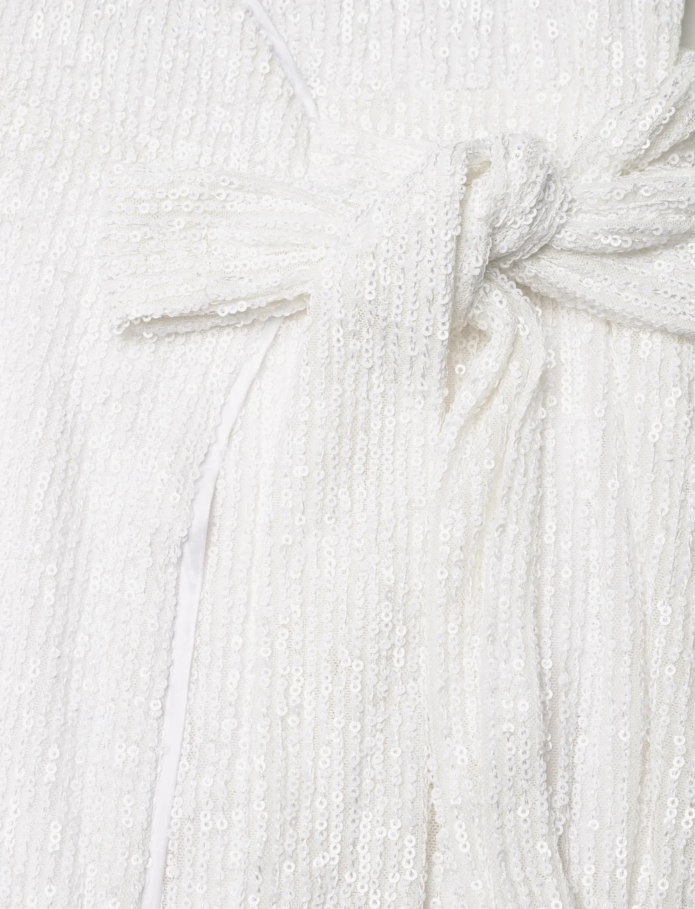 ROTATE Birger Christensen - SEQUIN MIDI WRAP DRESS - slå-om-kjoler - egret - 3