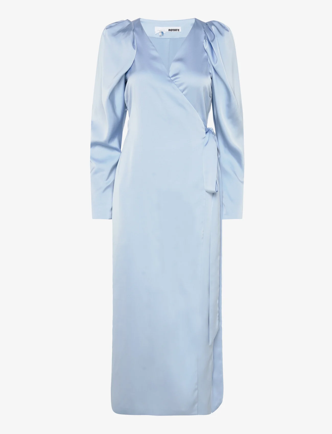 ROTATE Birger Christensen - SATIN MIDI WRAP DRESS - party wear at outlet prices - placid blue - 0