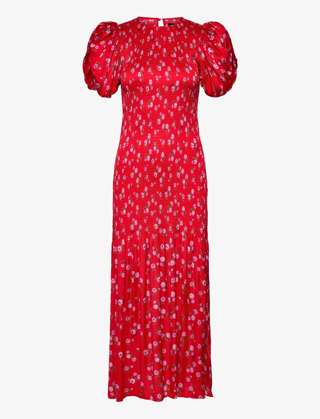 ROTATE Birger Christensen - PRINTED PUFF SLEEVE DRESS - evening dresses - wildeve cluster + high risk red comb. - 0