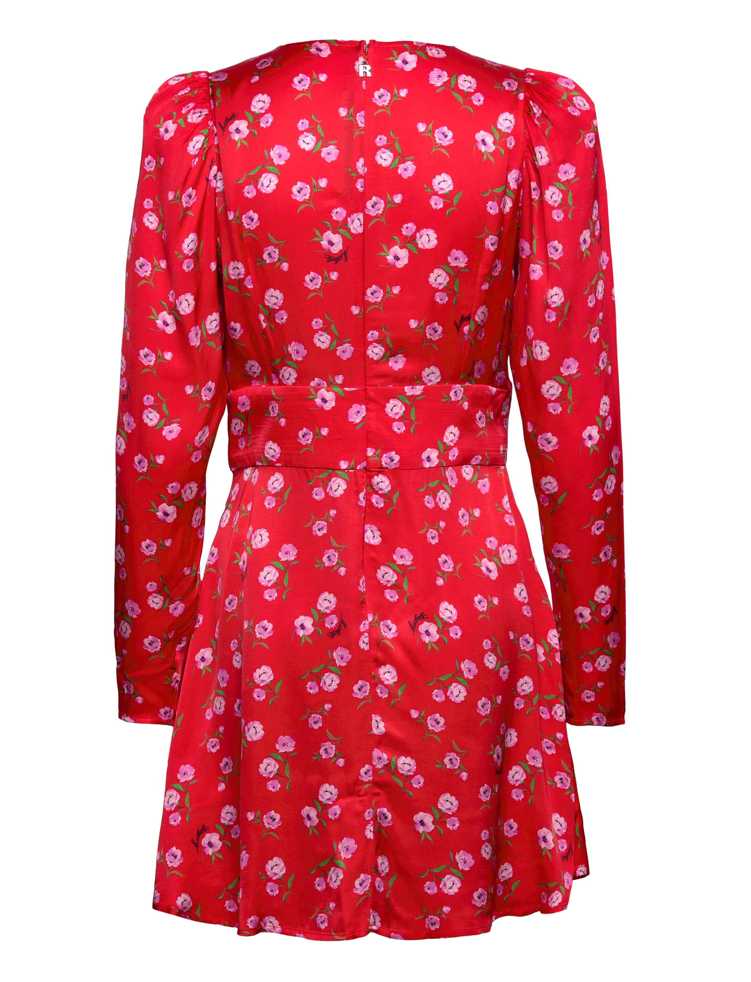 ROTATE - PRINTED V-NECK MINI DRESS - sommerkjoler - wildeve cluster + high risk red comb. - 1