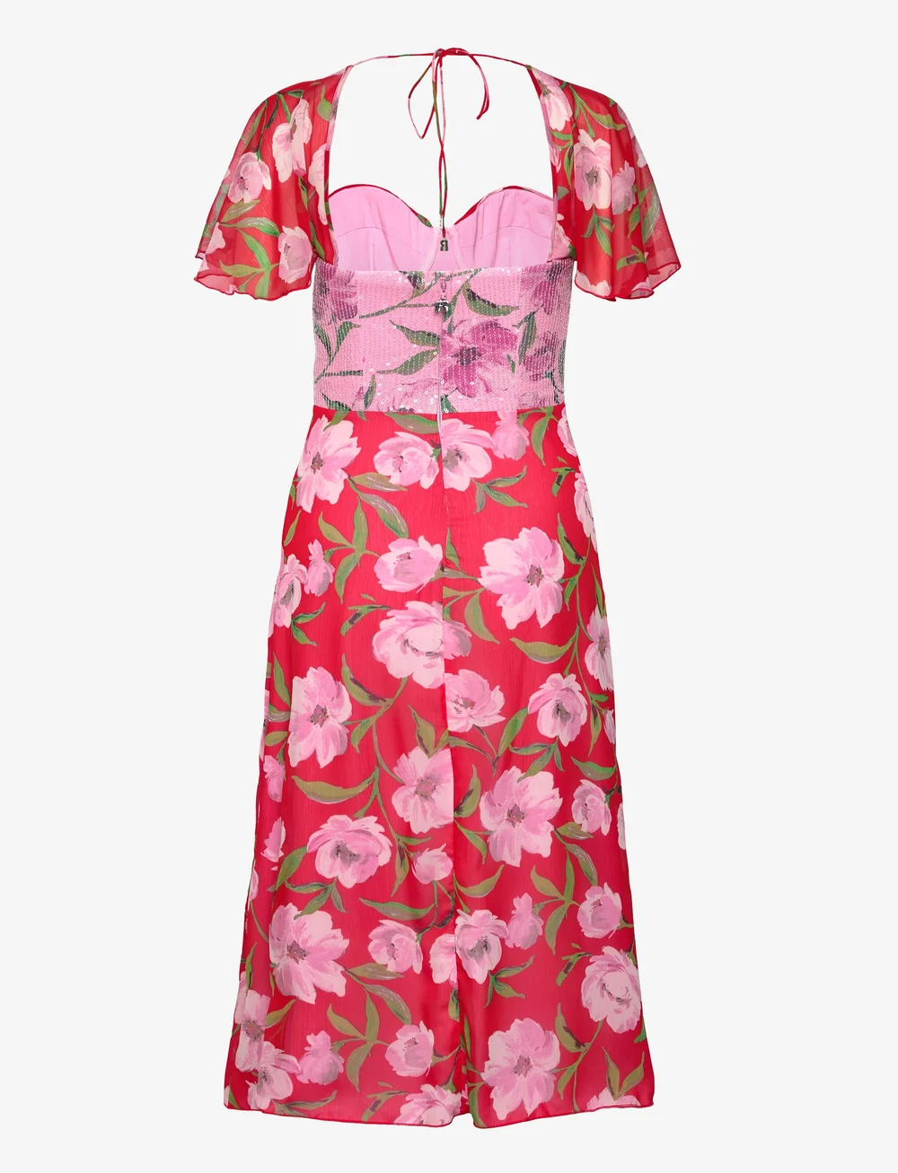 ROTATE Birger Christensen - PRINTED MIDI DRESS - sommerkleider - wildeve + prism pink comb. - 1