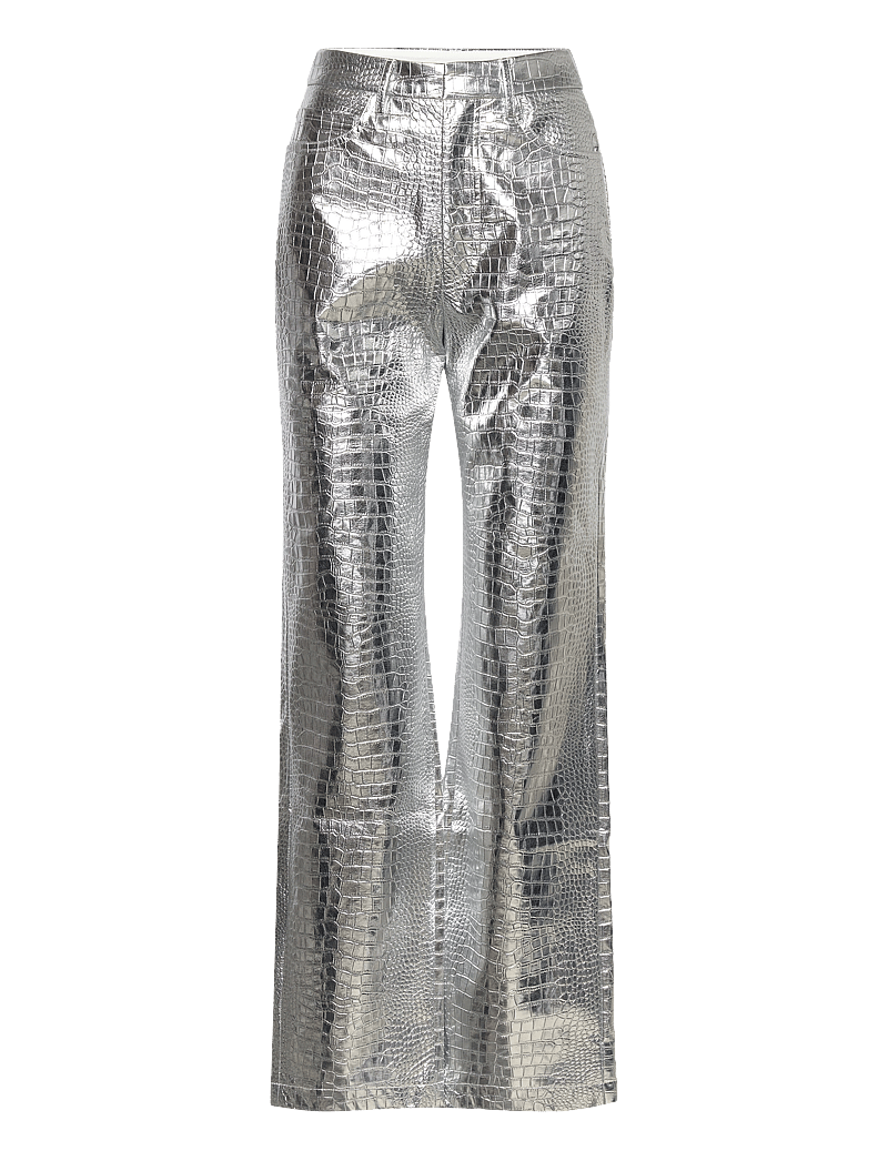 ROTATE Birger Christensen - Textured Pants - hosen mit weitem bein - silver - 0