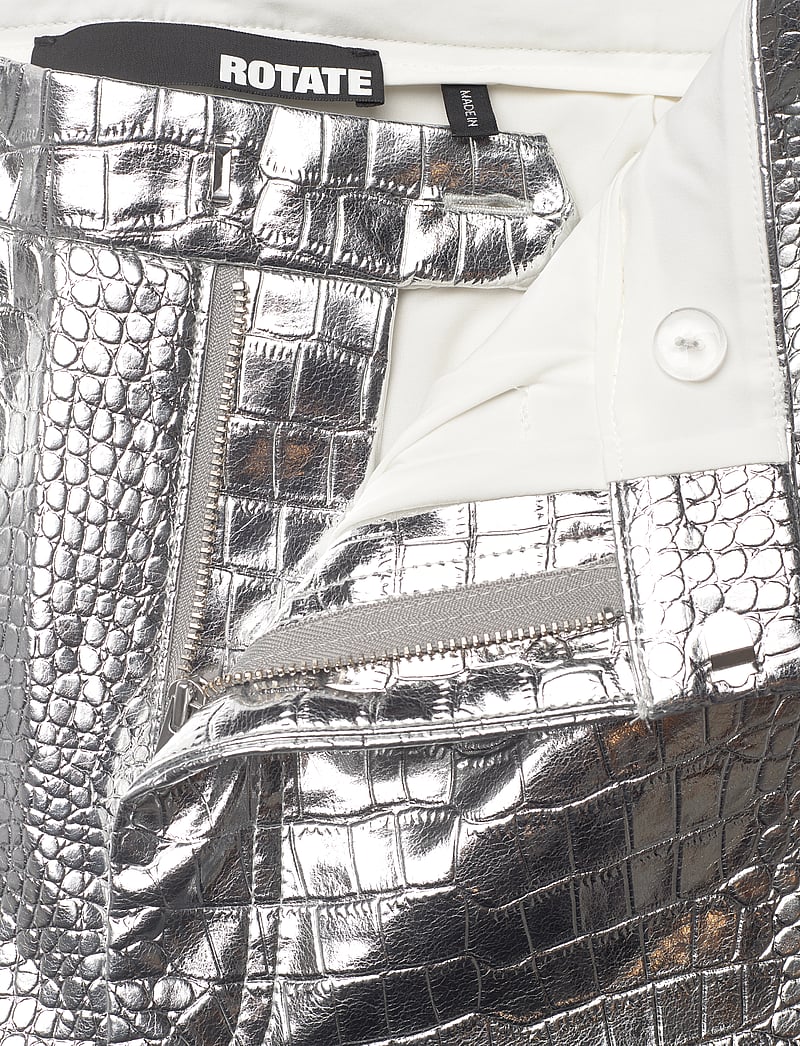 ROTATE Birger Christensen - Textured Pants - hosen mit weitem bein - silver - 3