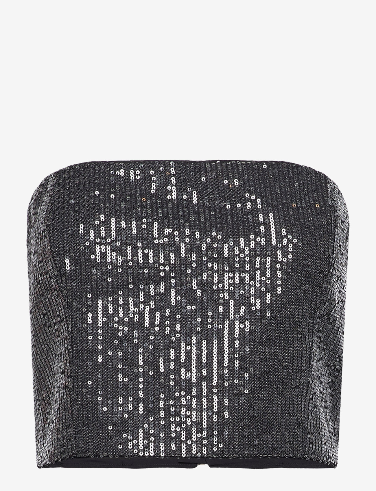 ROTATE Birger Christensen - Twill Sequin Top - crop tops - black - 0