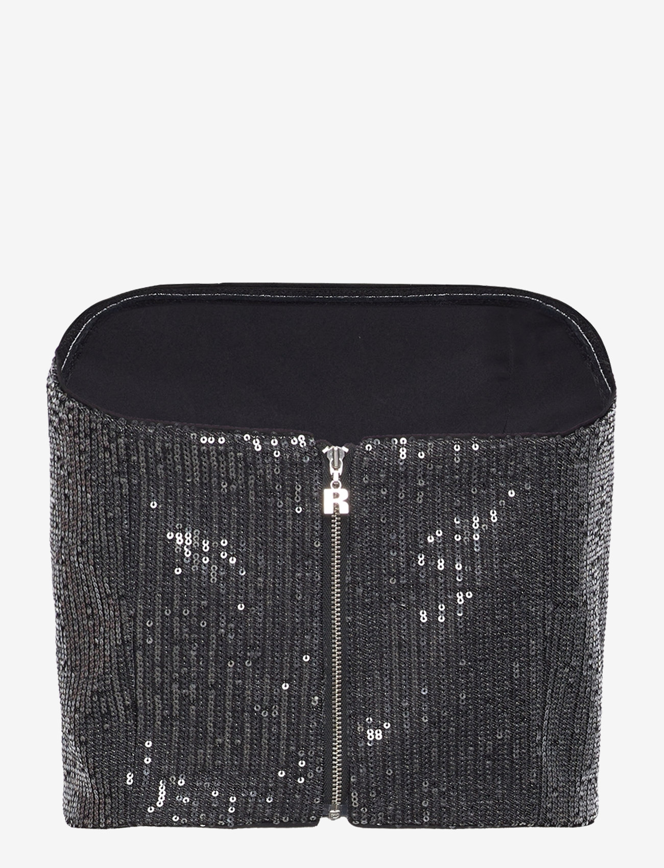 ROTATE Birger Christensen - Twill Sequin Top - crop tops - black - 1