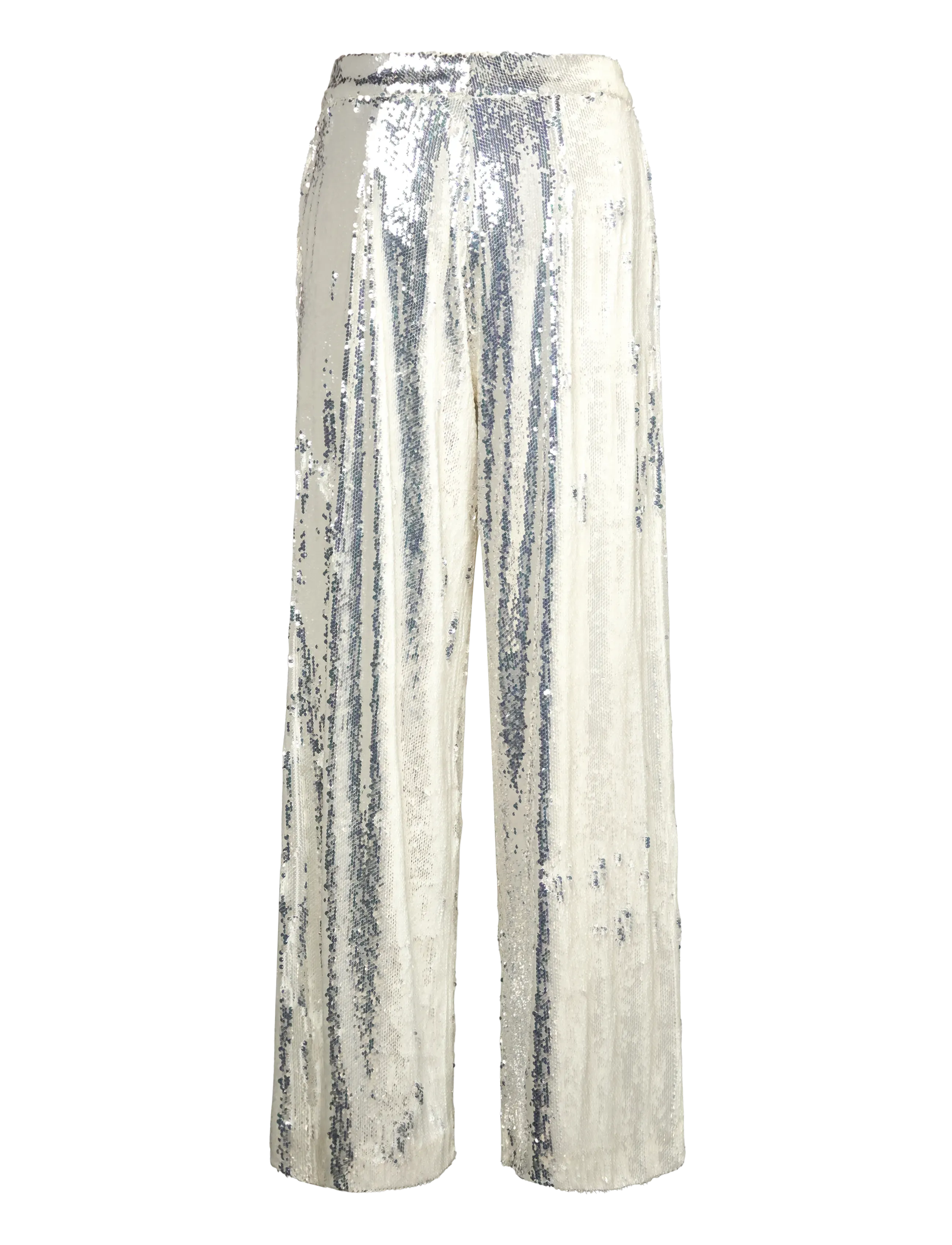 ROTATE Birger Christensen - MID WAIST WIDE LEG PANTS - bright white - 1