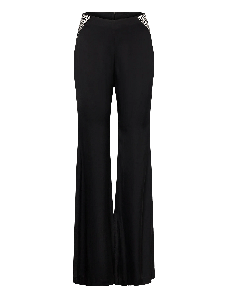ROTATE Birger Christensen - MID WAIST FLARED PANTS - schlaghose - black - 0