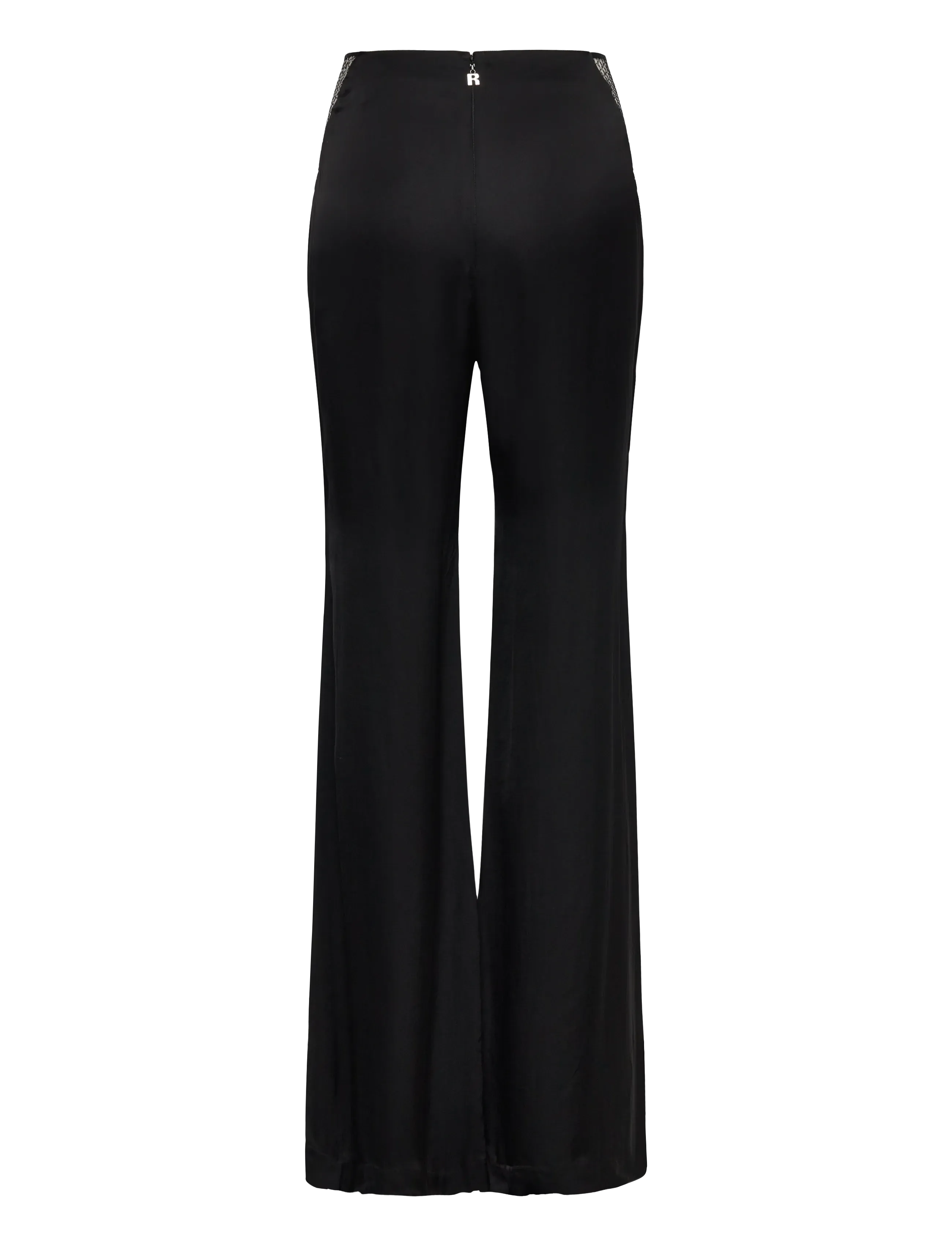 ROTATE - MID WAIST FLARED PANTS - Útvíðar buxur - black - 1