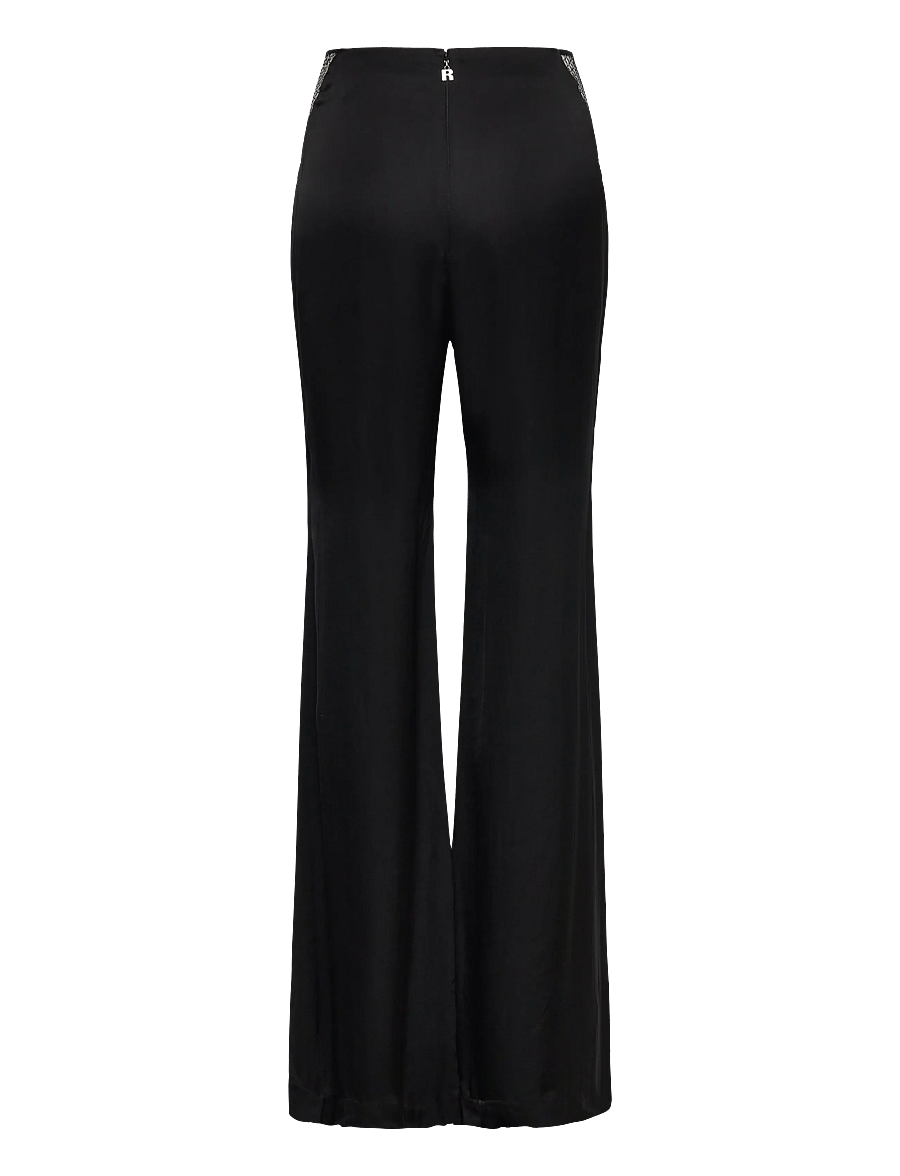 ROTATE - MID WAIST FLARED PANTS - Útvíðar buxur - black - 1