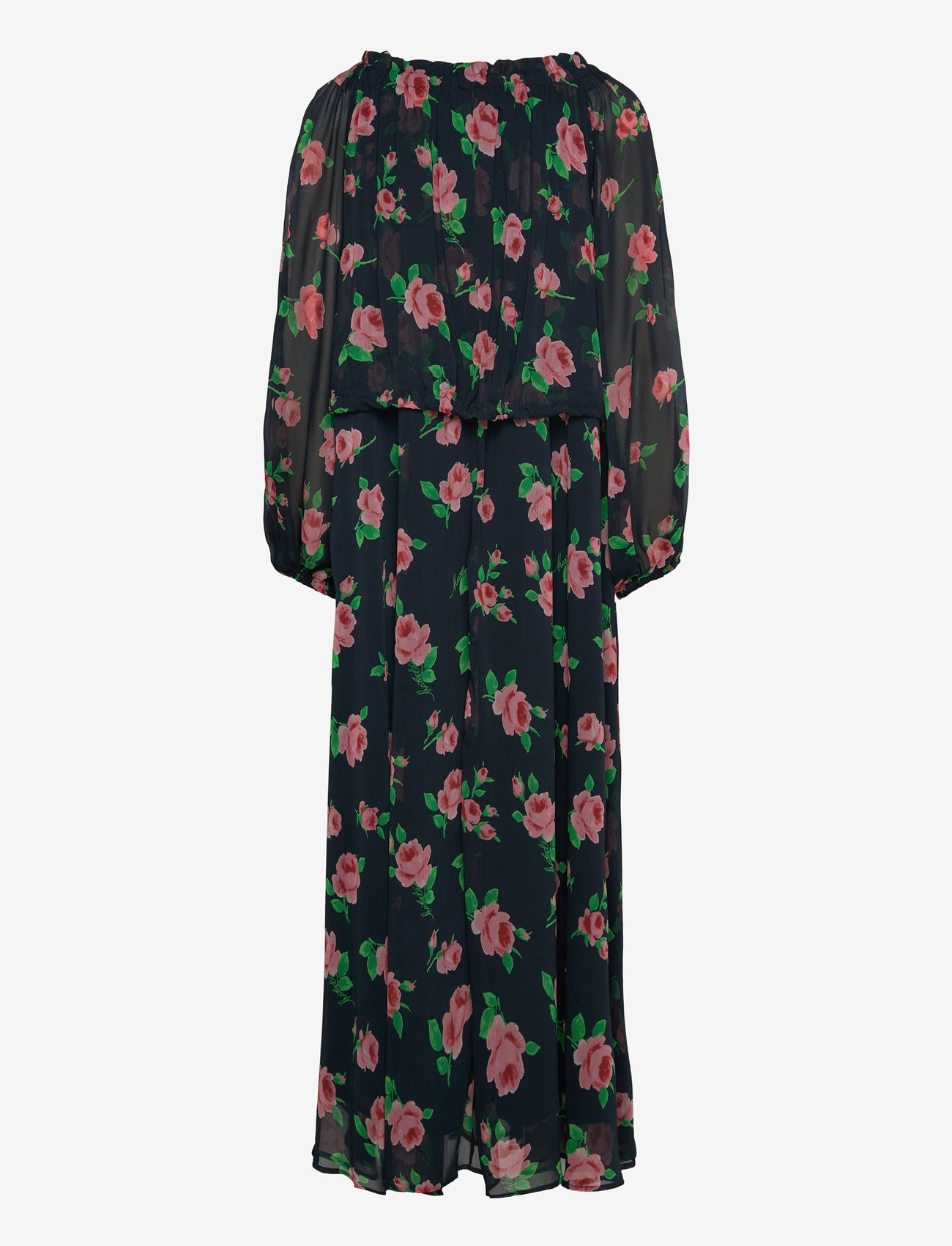 ROTATE Birger Christensen - Chiffon Maxi Dress - suvekleidid - shining rose + midnight navy comb. - 1