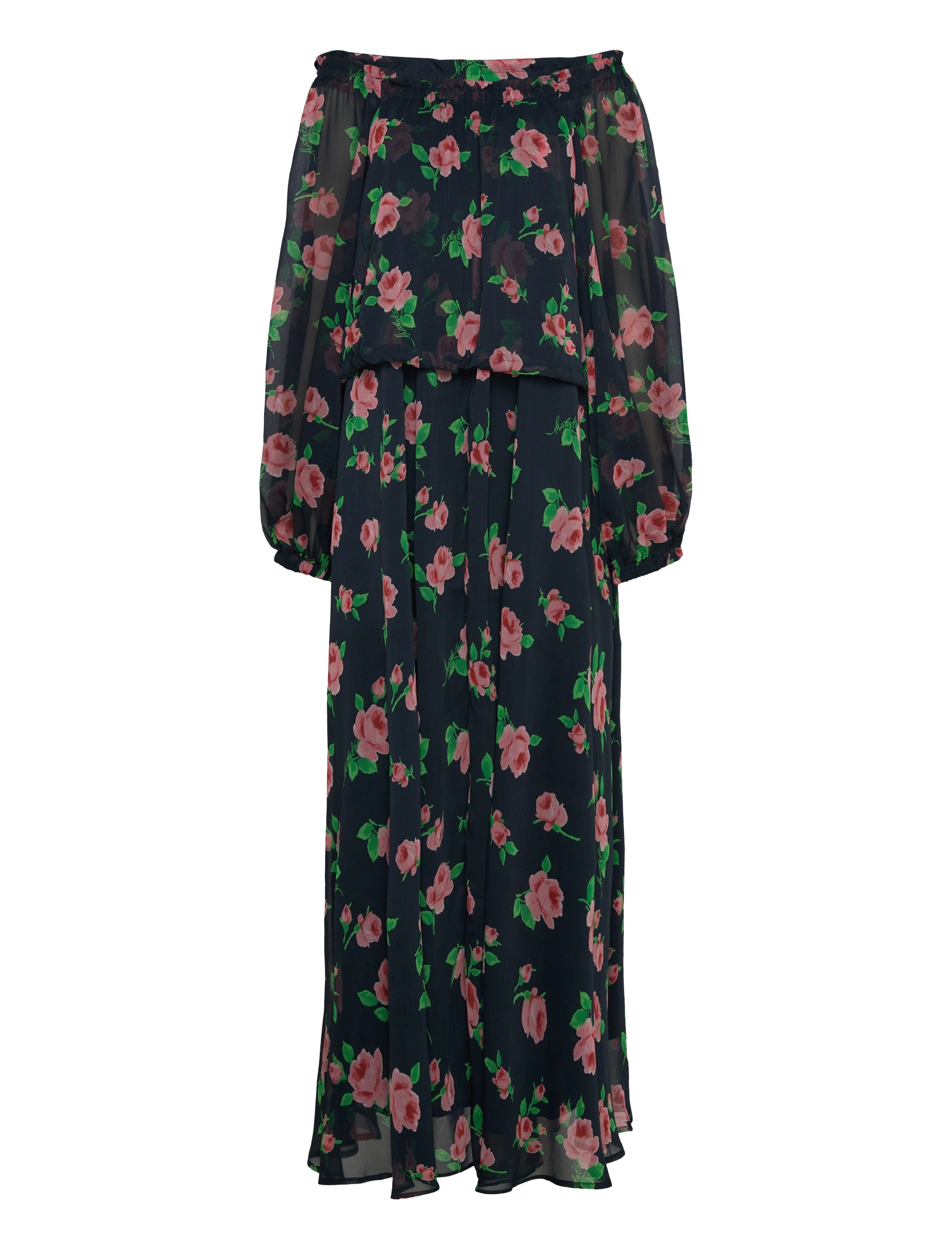 ROTATE - Chiffon Maxi Dress - maxikjoler - shining rose + midnight navy comb. - 2