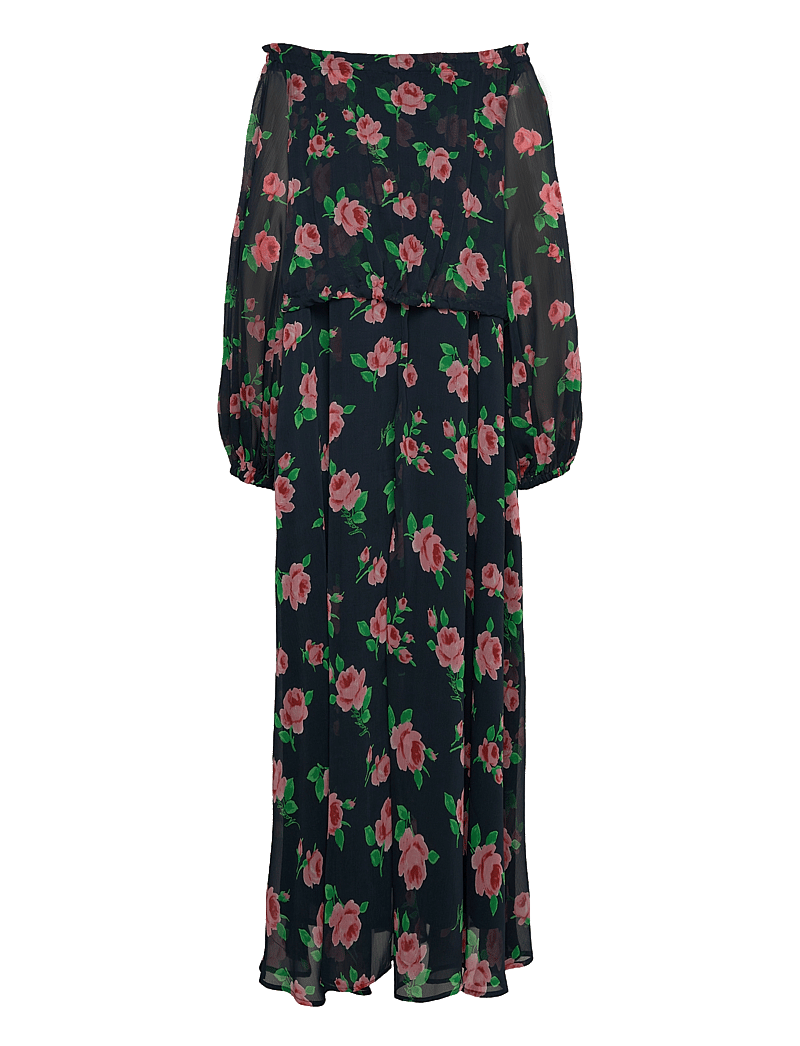 ROTATE Birger Christensen - Chiffon Maxi Dress - suvekleidid - shining rose + midnight navy comb. - 3