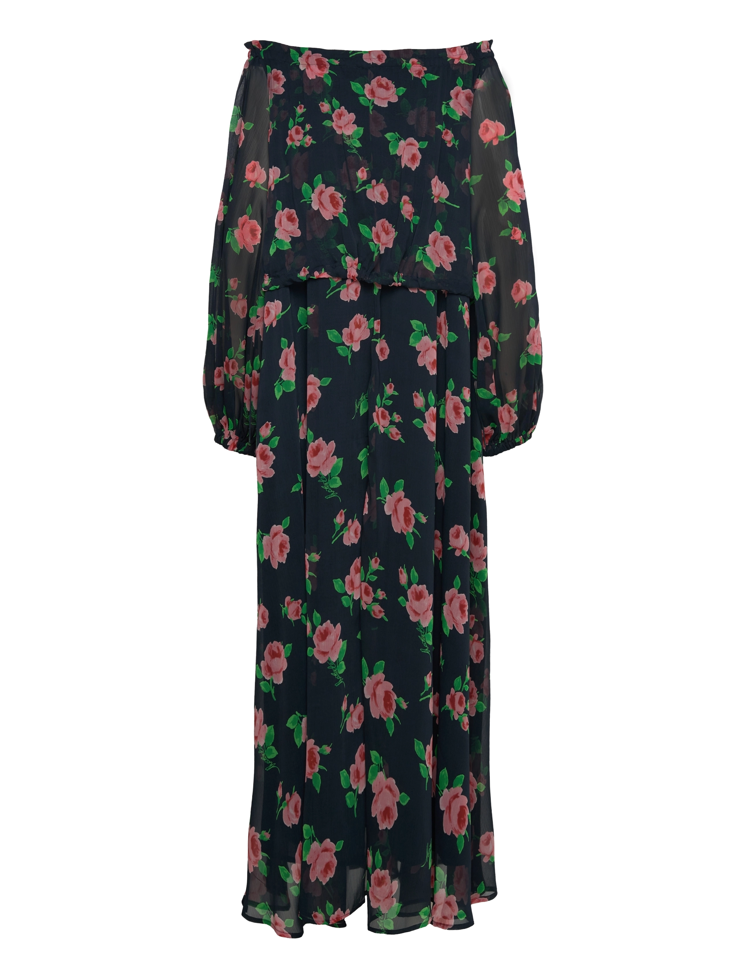 ROTATE - Chiffon Maxi Dress - maxikjoler - shining rose + midnight navy comb. - 3