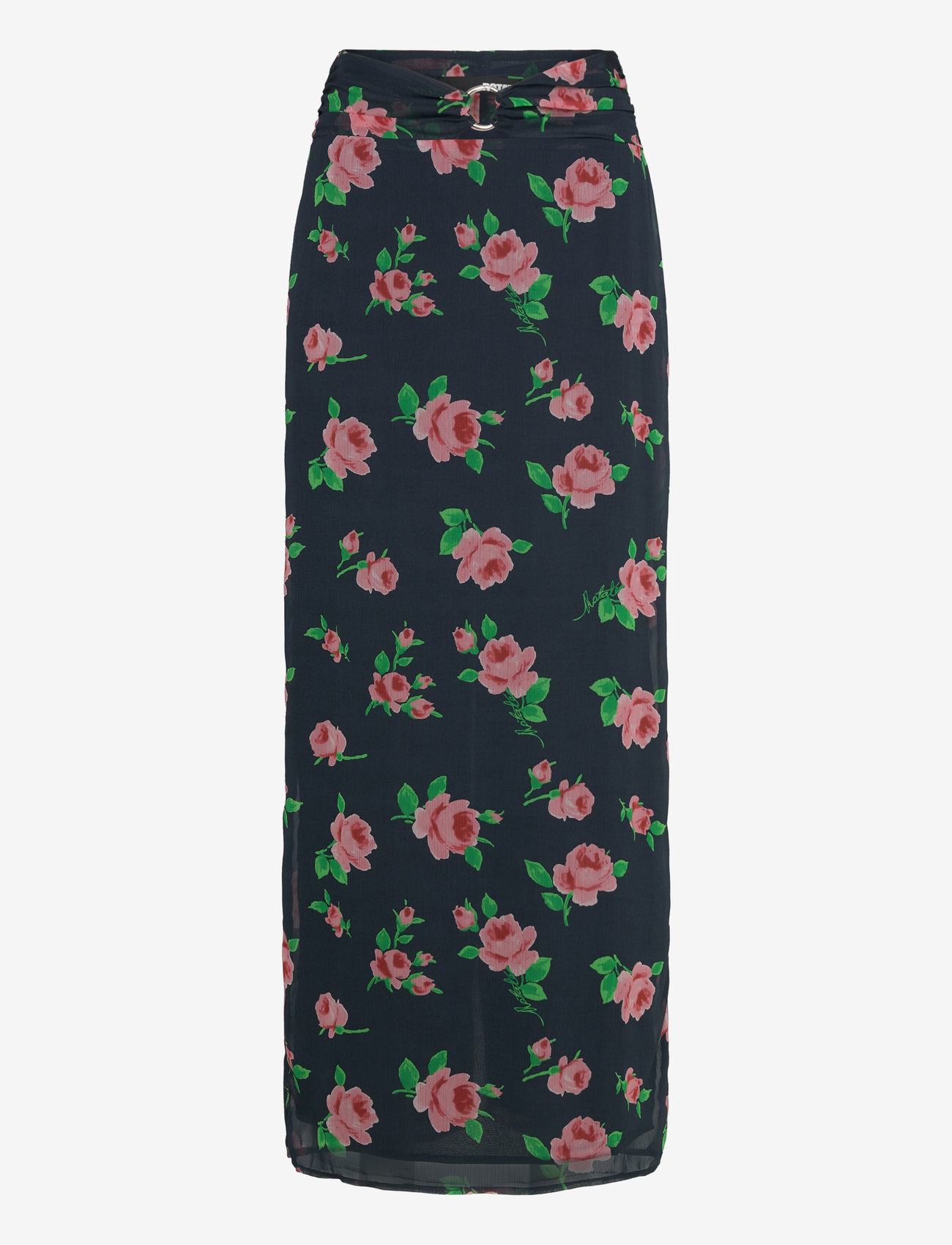 ROTATE Birger Christensen - CHIFFON MAXI SKIRT - shining rose + midnight navy comb. - 0