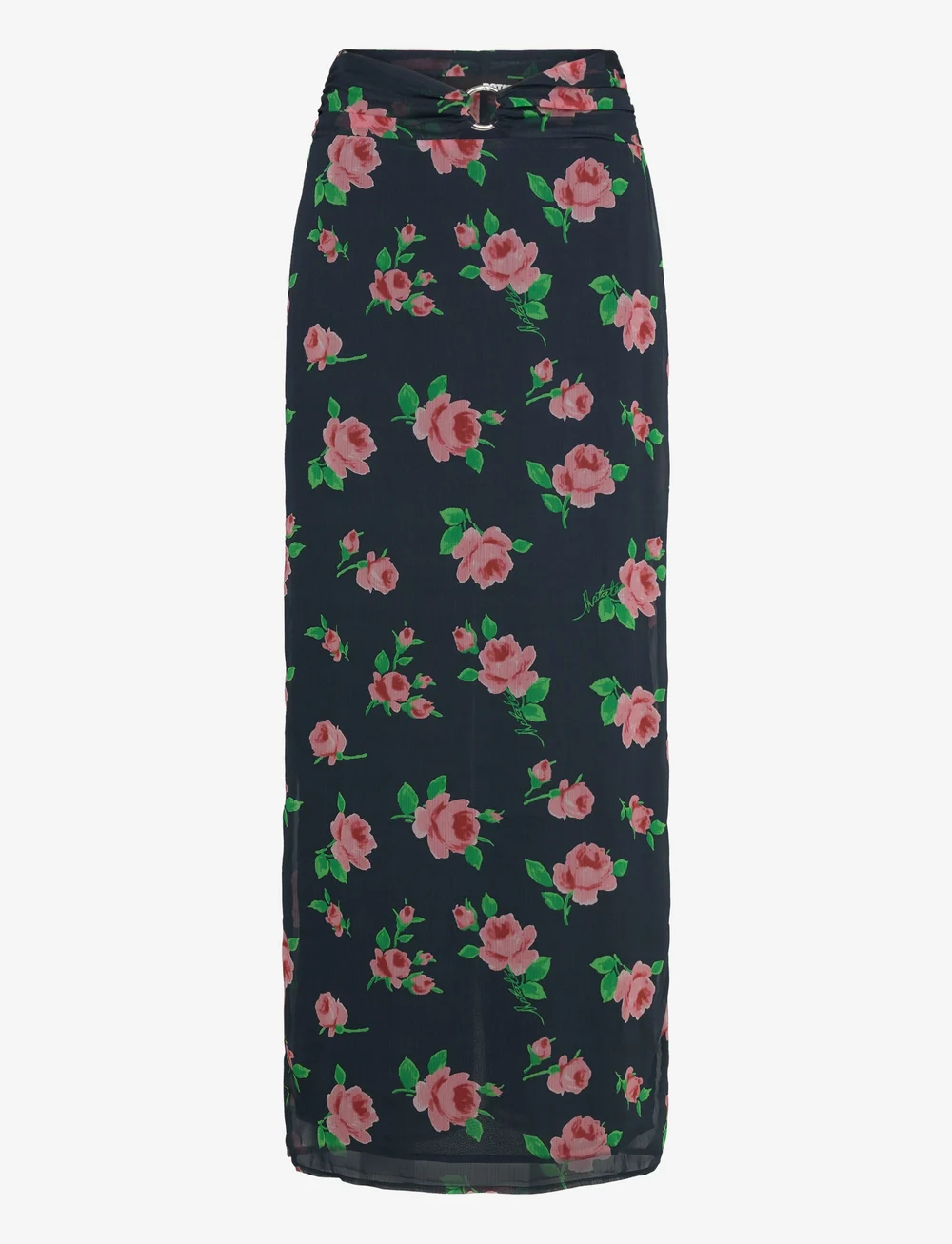 ROTATE Birger Christensen - CHIFFON MAXI SKIRT - maxi röcke - shining rose + midnight navy comb. - 0