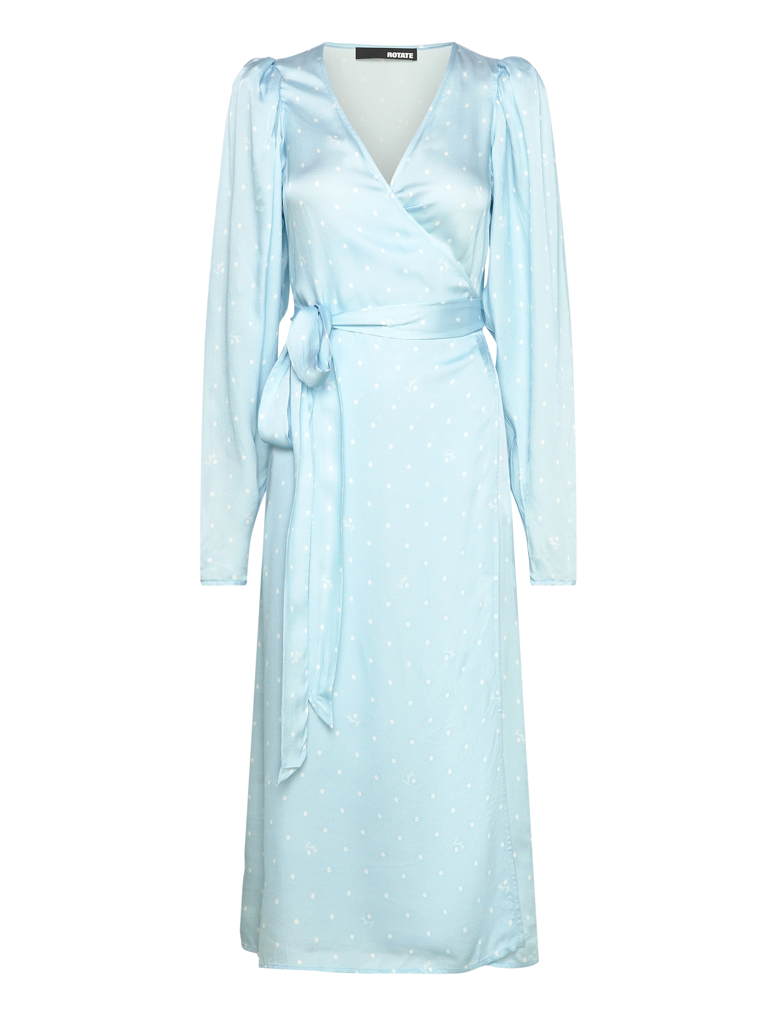 ROTATE Textured Midi Wrap Kleid Blau - 34 - Damen
