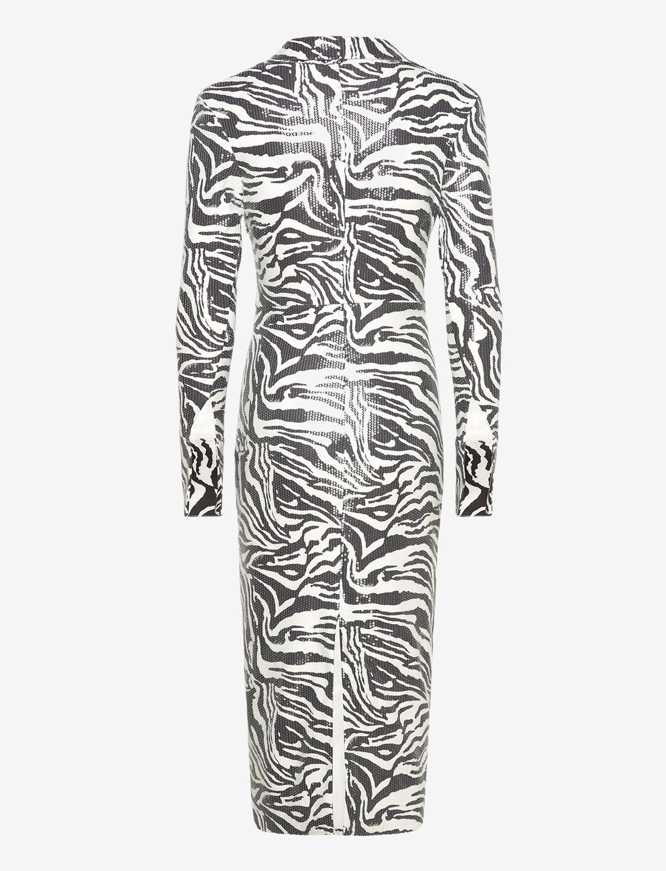 ROTATE Birger Christensen - SEQUINS MIDI SHIRT DRESS - sequin dresses - zebra + bright white comb. - 1