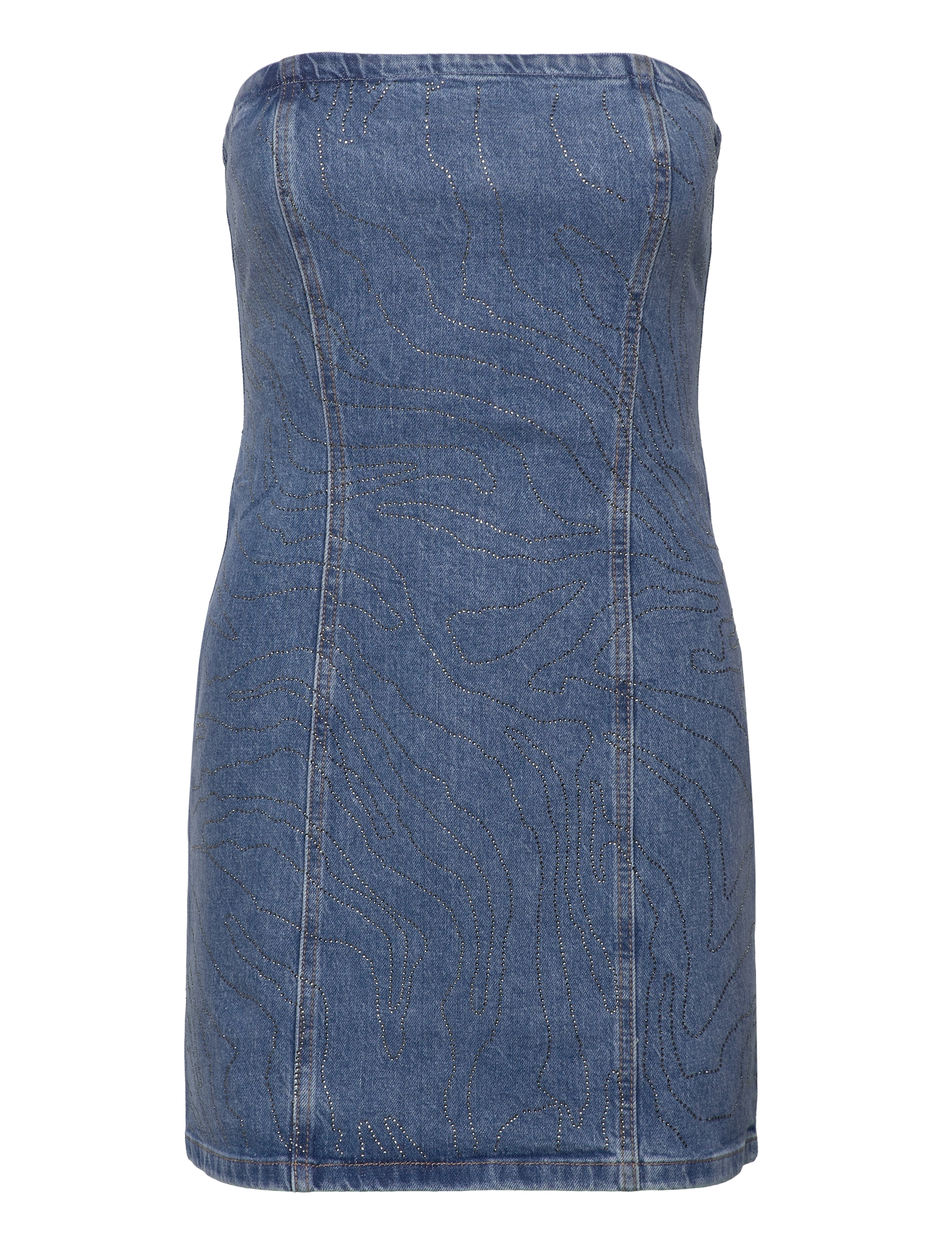 ROTATE Rhinestone Denim Kleid Blau - 34 - Damen