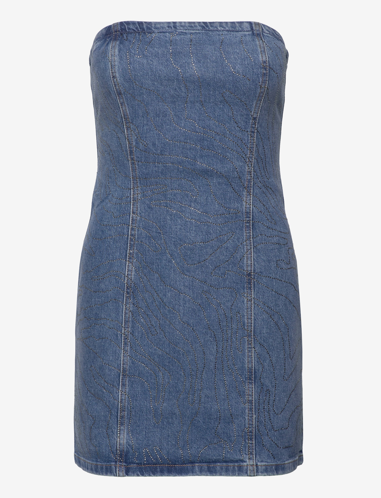 ROTATE Birger Christensen - RHINESTONE DENIM DRESS - jeanskleider - light blue denim - 0