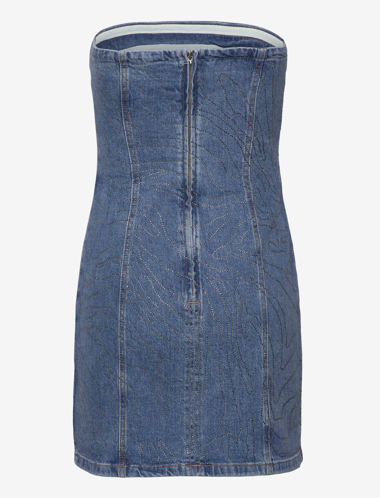ROTATE Birger Christensen - RHINESTONE DENIM DRESS - jeanskleider - light blue denim - 1