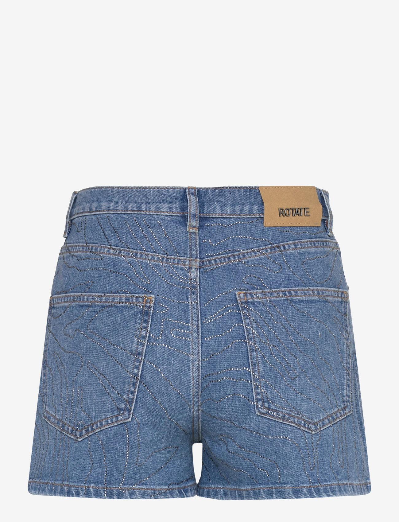 ROTATE Birger Christensen - RHINESTONE DENIM SHORTS - jeansshorts - light blue denim - 1