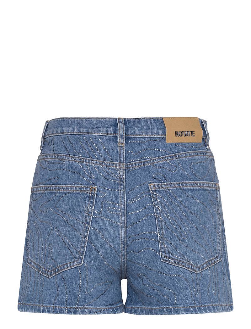 ROTATE Birger Christensen - RHINESTONE DENIM SHORTS - jeansshorts - light blue denim - 1