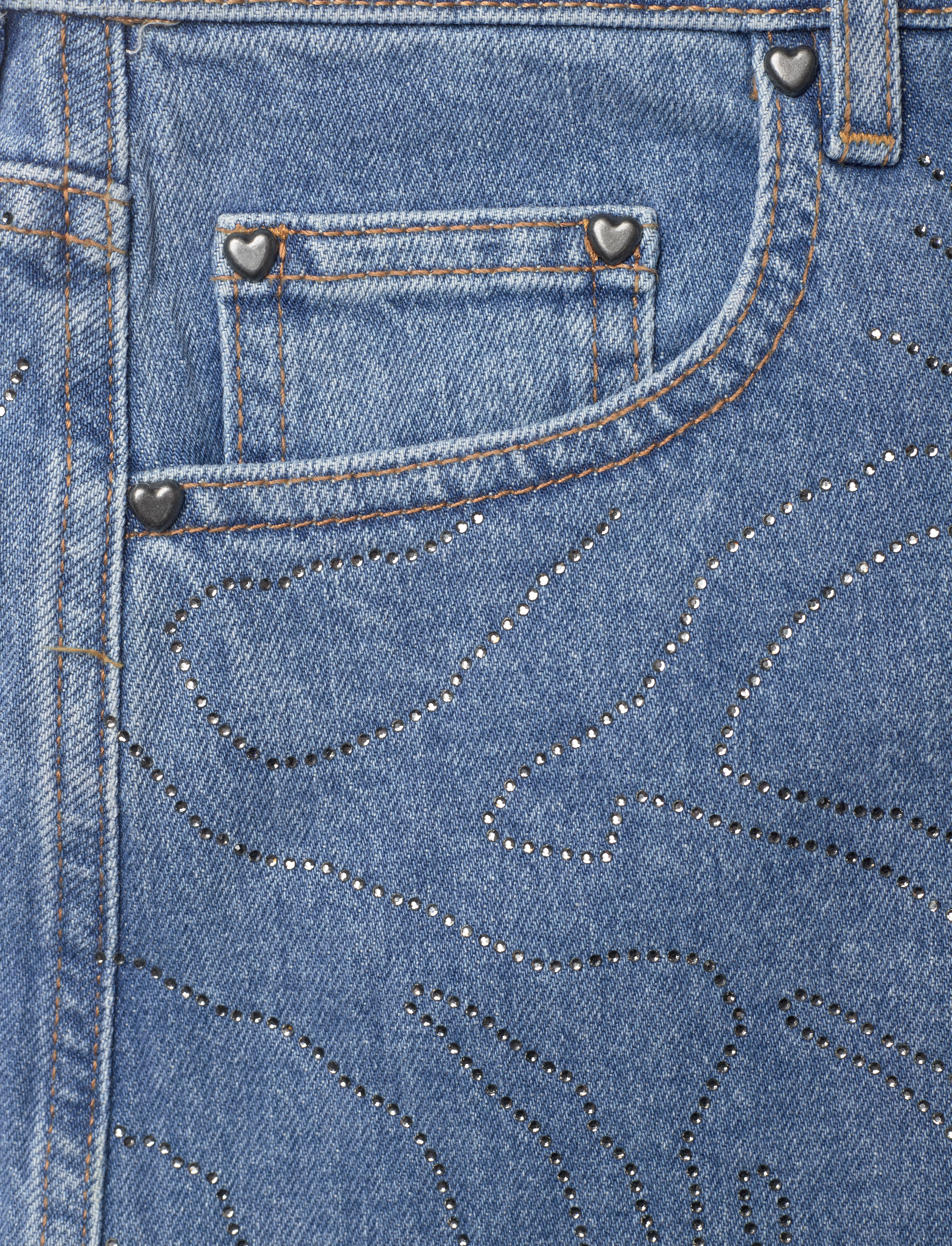 ROTATE - RHINESTONE DENIM SHORTS - denim shorts - light blue denim - 2