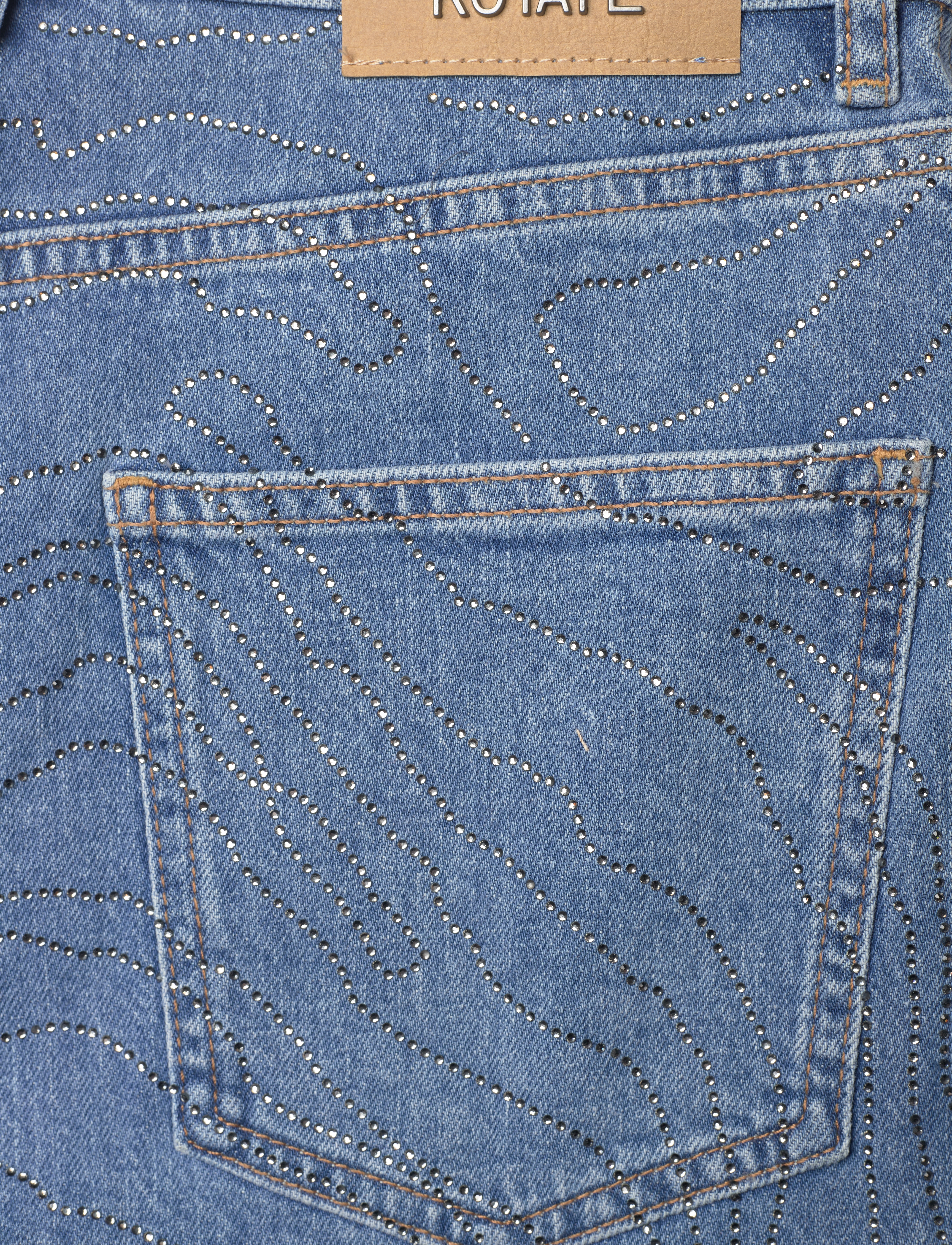 ROTATE - RHINESTONE DENIM SHORTS - denim shorts - light blue denim - 4