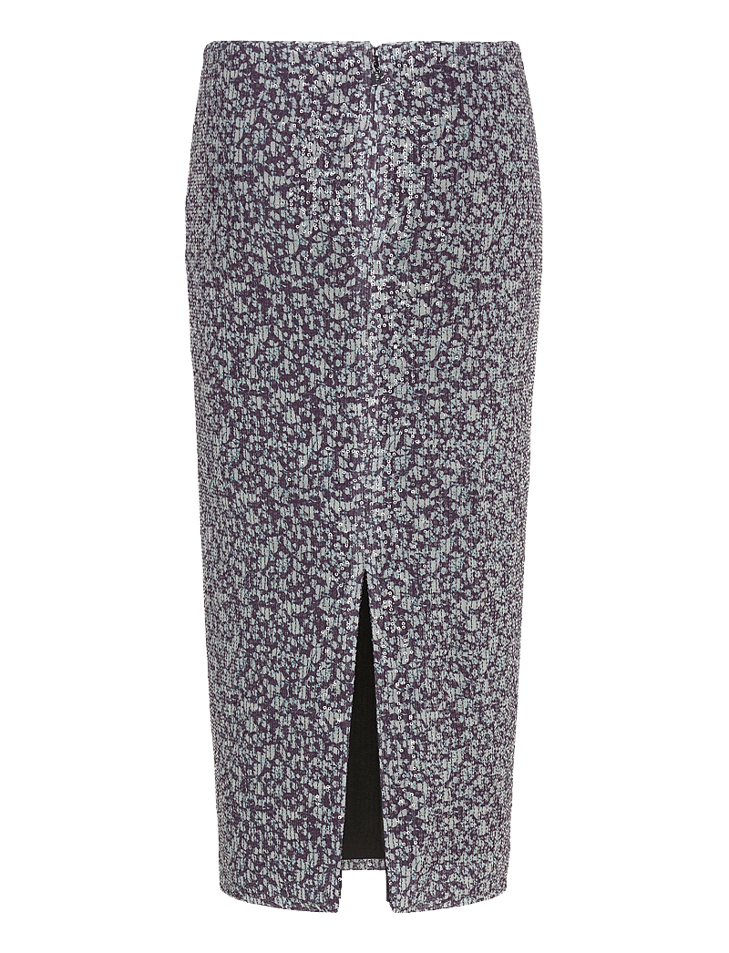 ROTATE Birger Christensen - Midi Pencil Skirt - pailletten-röcke - vibrant floral outline + purple pennant comb. - 1
