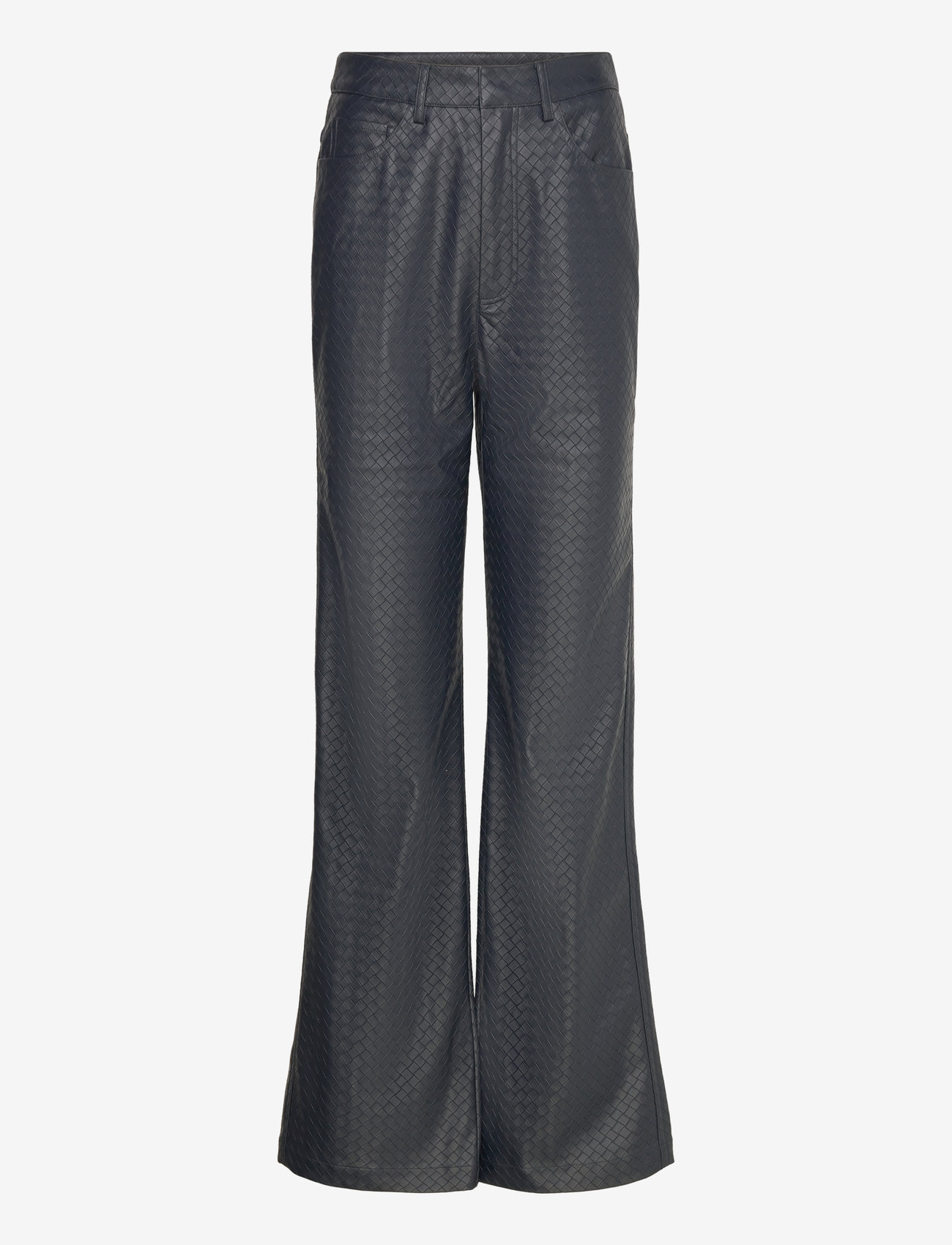 ROTATE Birger Christensen - Straight Braided Pants - læderbukser - sky captain (dark blue) - 0