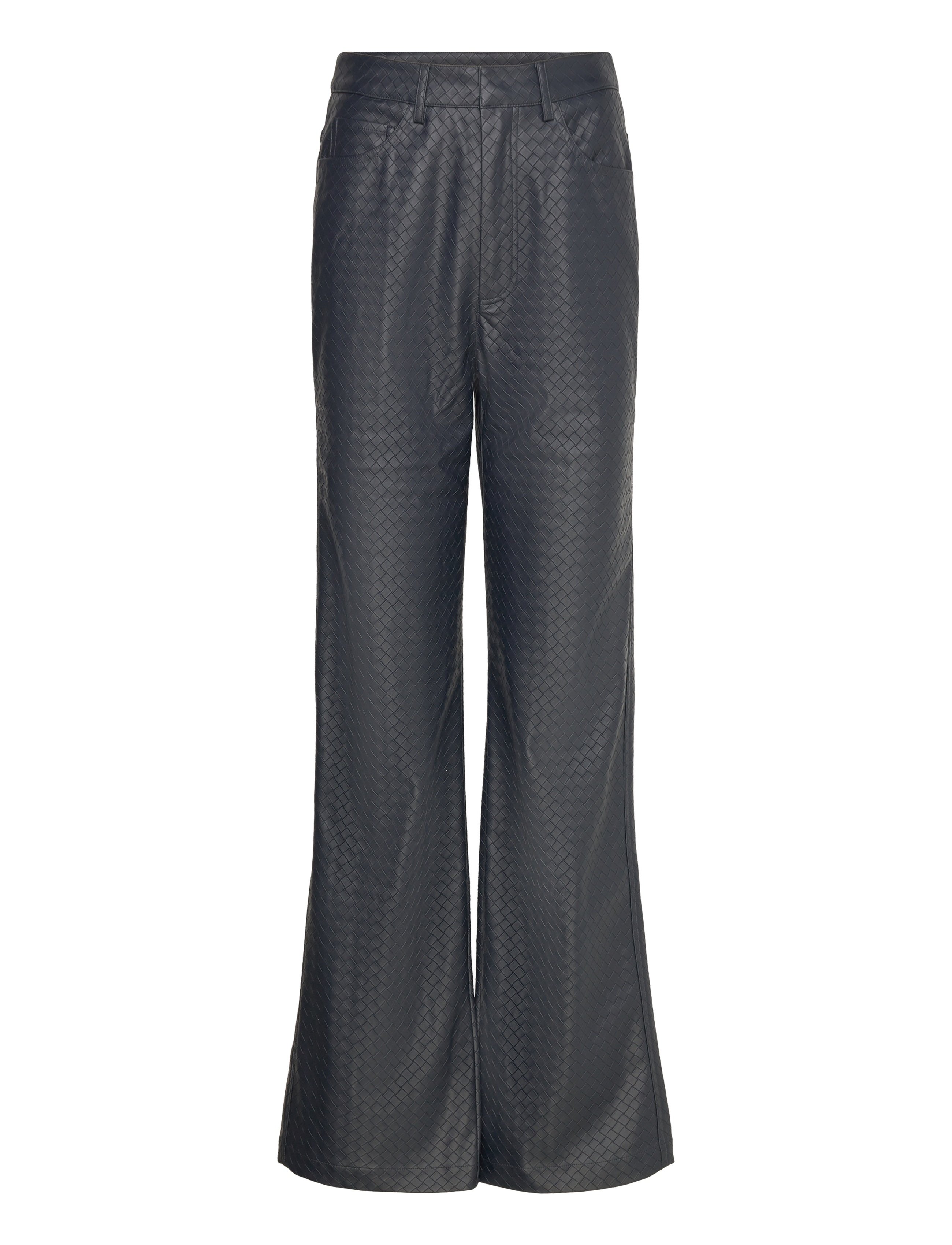 ROTATE Straight Braided Pants - Rõivad - SKY CAPTAIN (DARK BLUE) / black