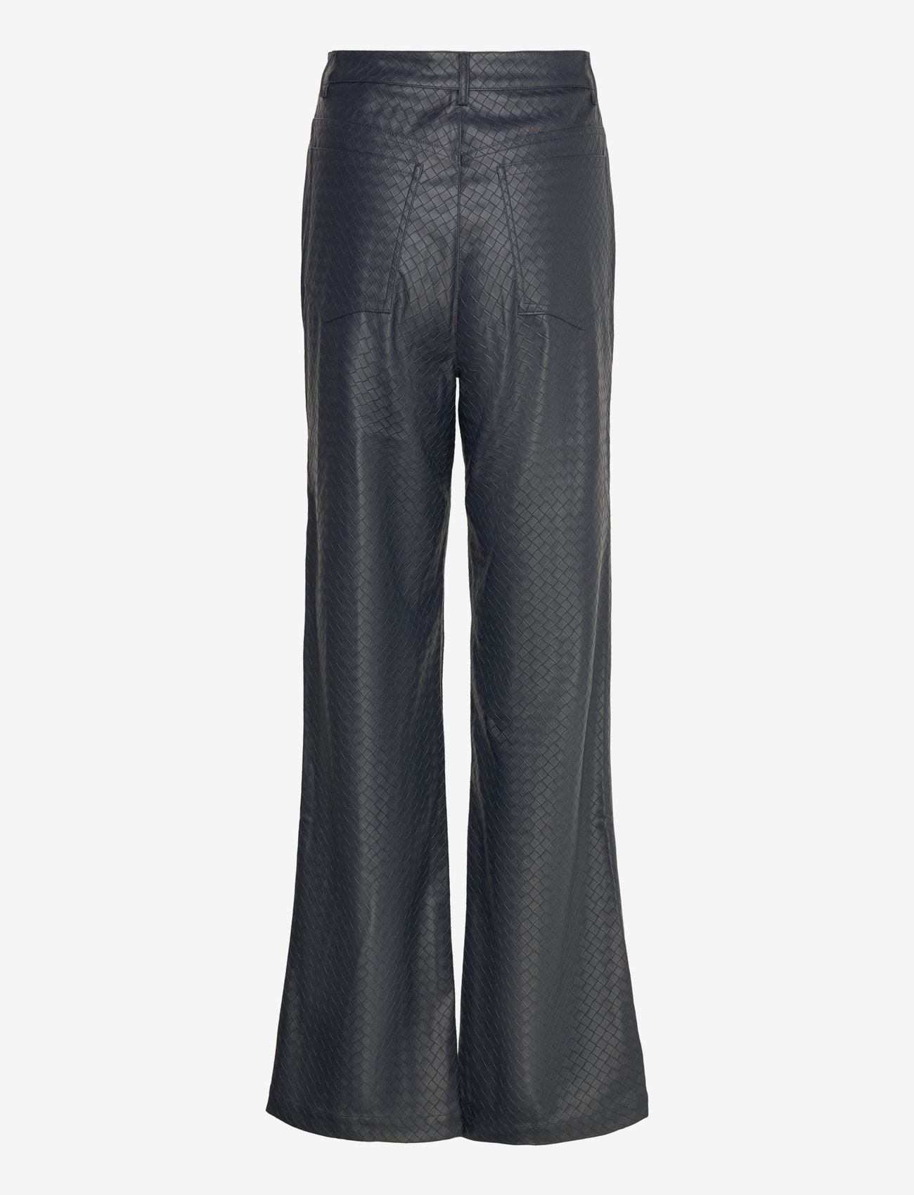 ROTATE Birger Christensen - Straight Braided Pants - læderbukser - sky captain (dark blue) - 1