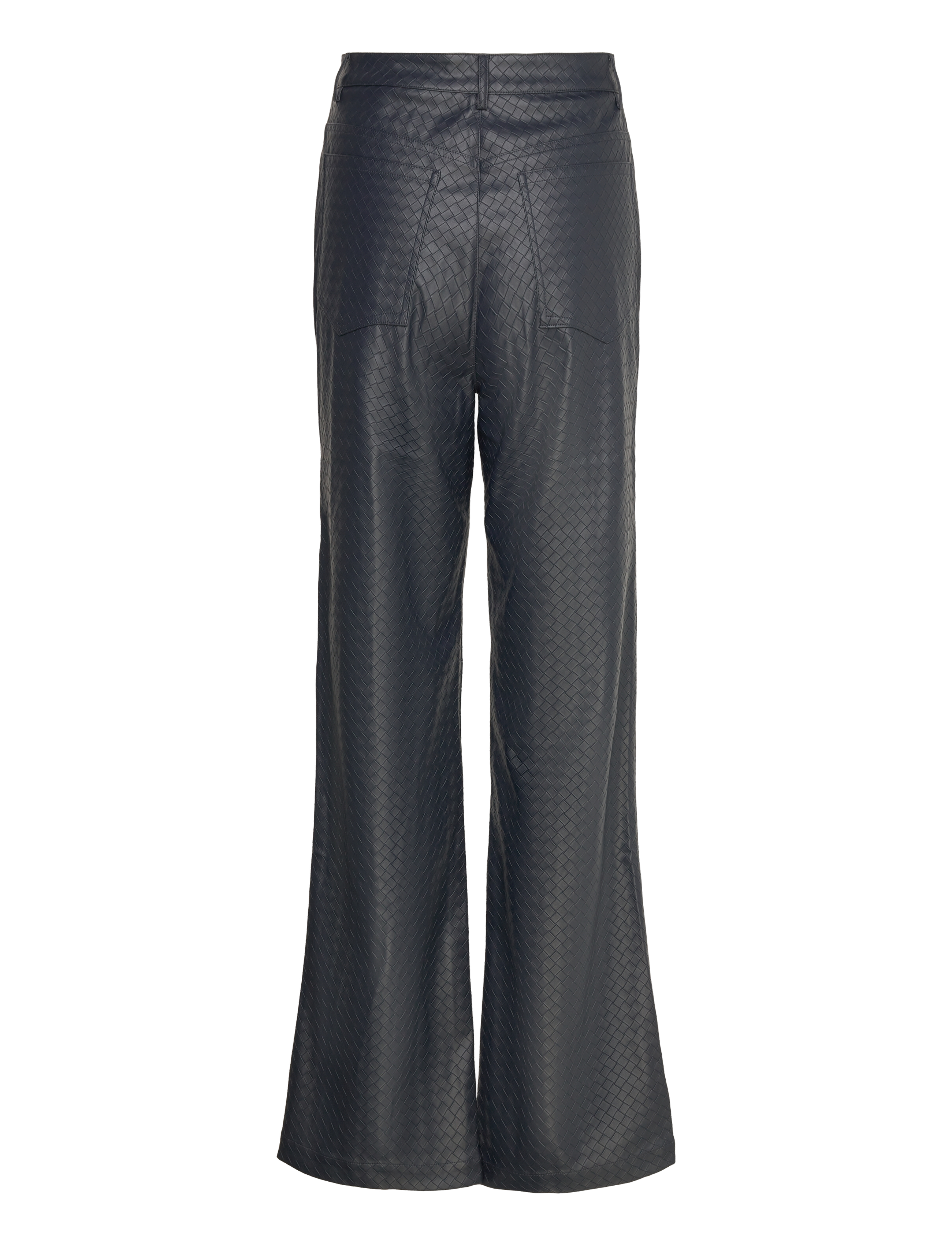 ROTATE - Straight Braided Pants - læderbukser - sky captain (dark blue) - 1