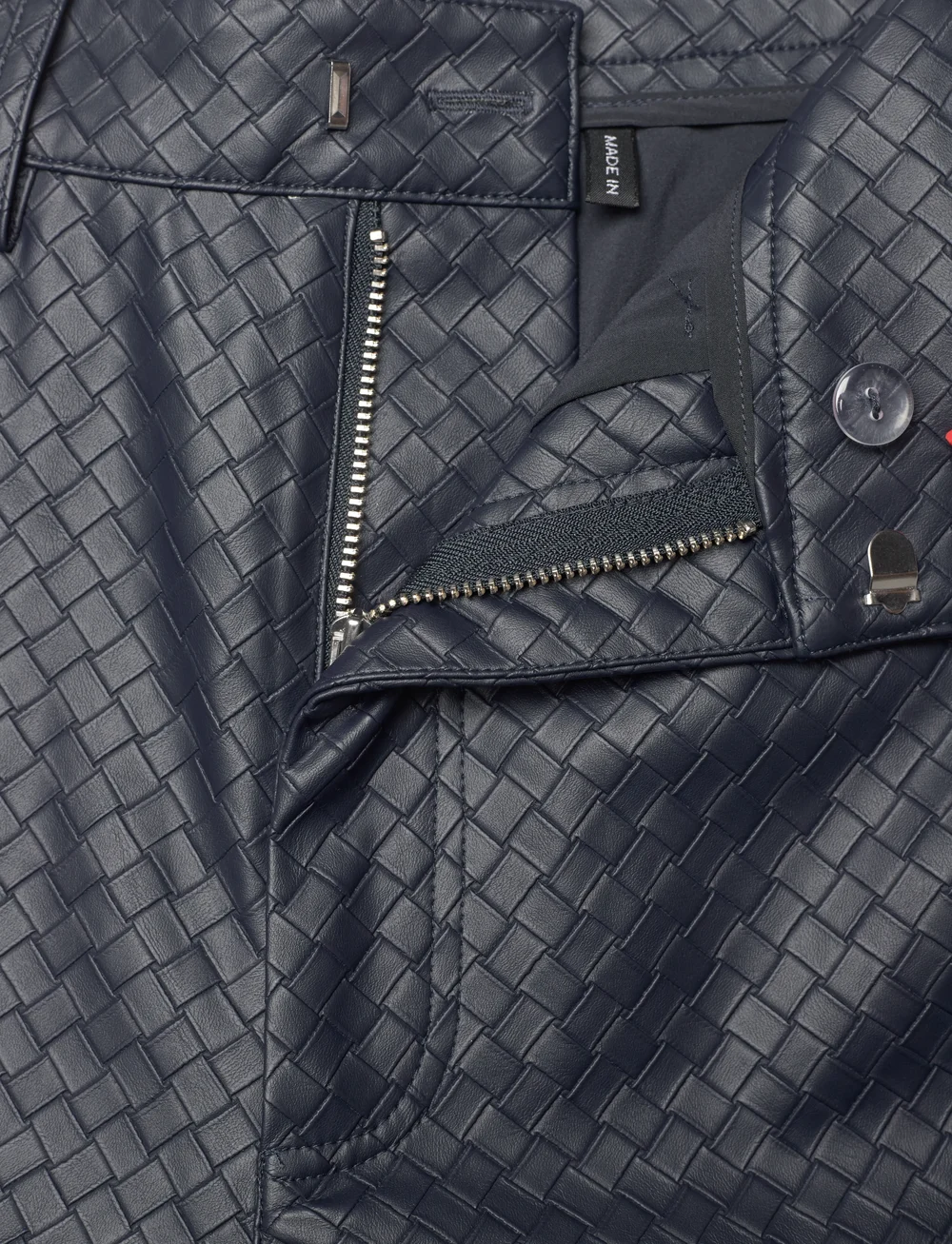 ROTATE Birger Christensen - Straight Braided Pants - lederhosen - sky captain (dark blue) - 3