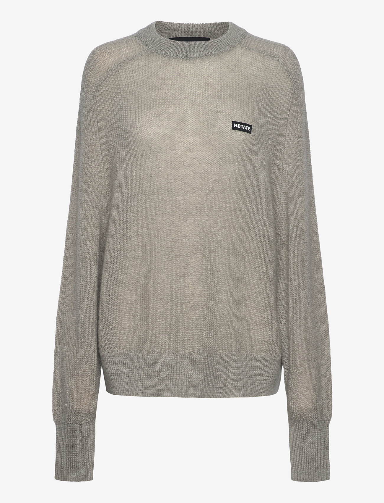 ROTATE - LIGHT KNIT LOGO SWEATER - megztiniai - ghost gray - 0