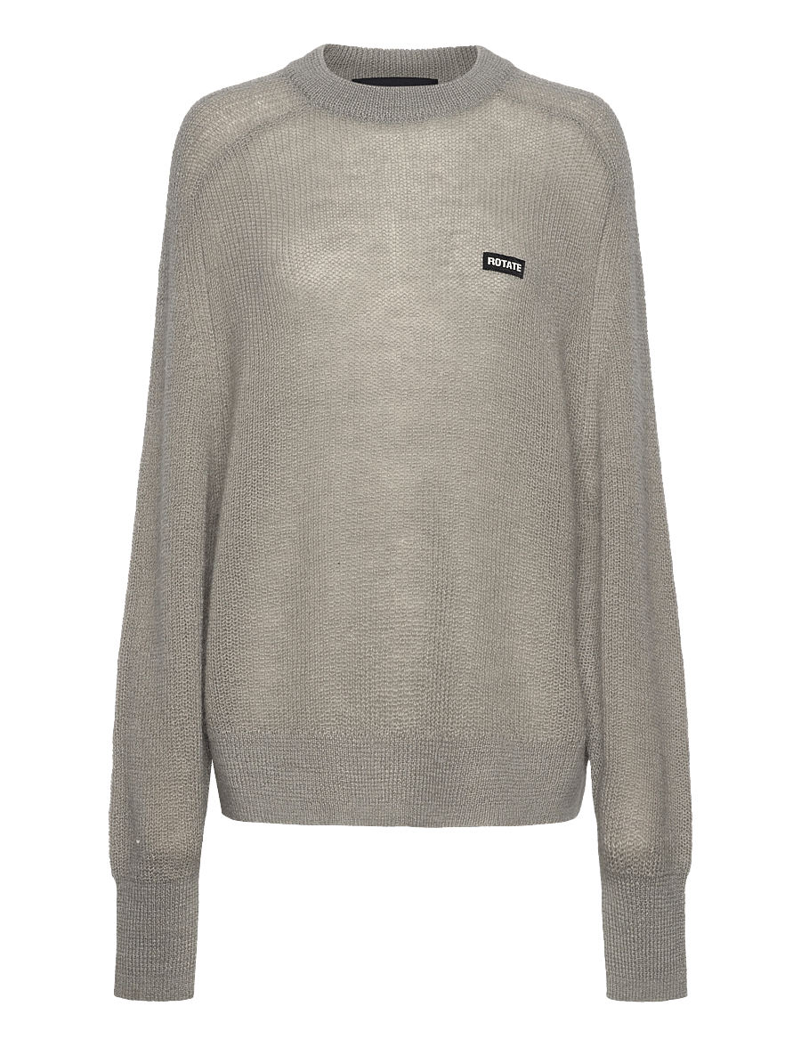 ROTATE - LIGHT KNIT LOGO SWEATER - gebreide truien - ghost gray - 0