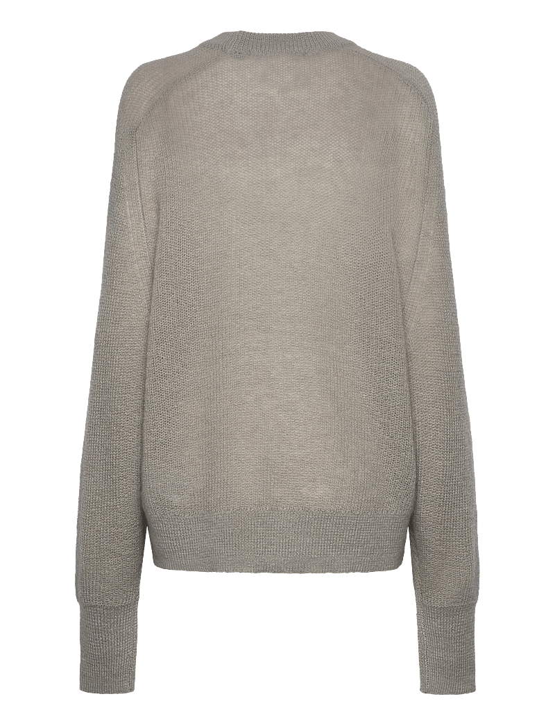 ROTATE - LIGHT KNIT LOGO SWEATER - megztiniai - ghost gray - 1