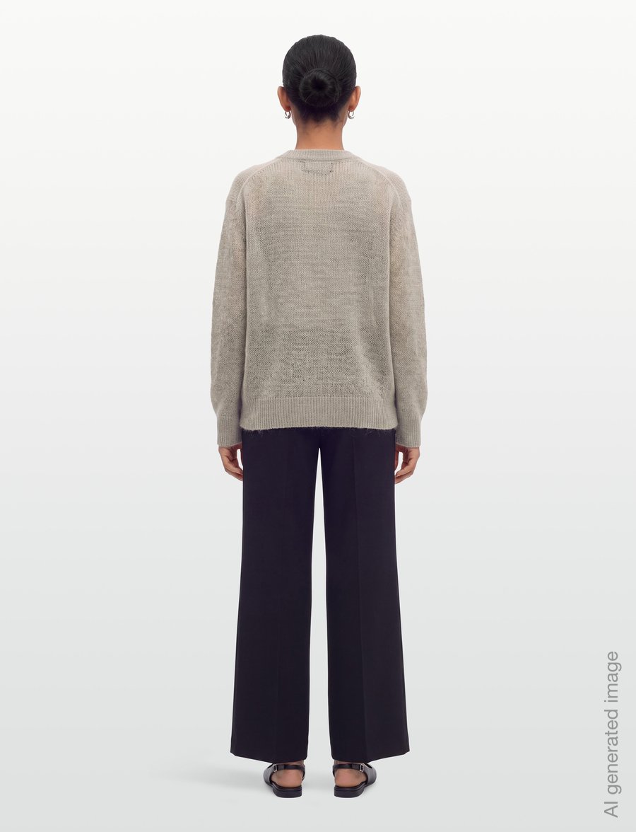 ROTATE - LIGHT KNIT LOGO SWEATER - striktrøjer - ghost gray - 4