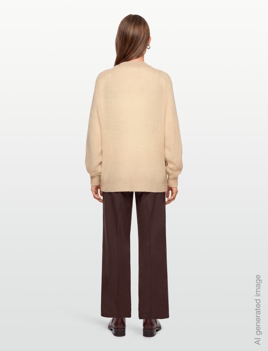ROTATE - LIGHT KNIT LOGO SWEATER - stickade tröjor - parchment - 4
