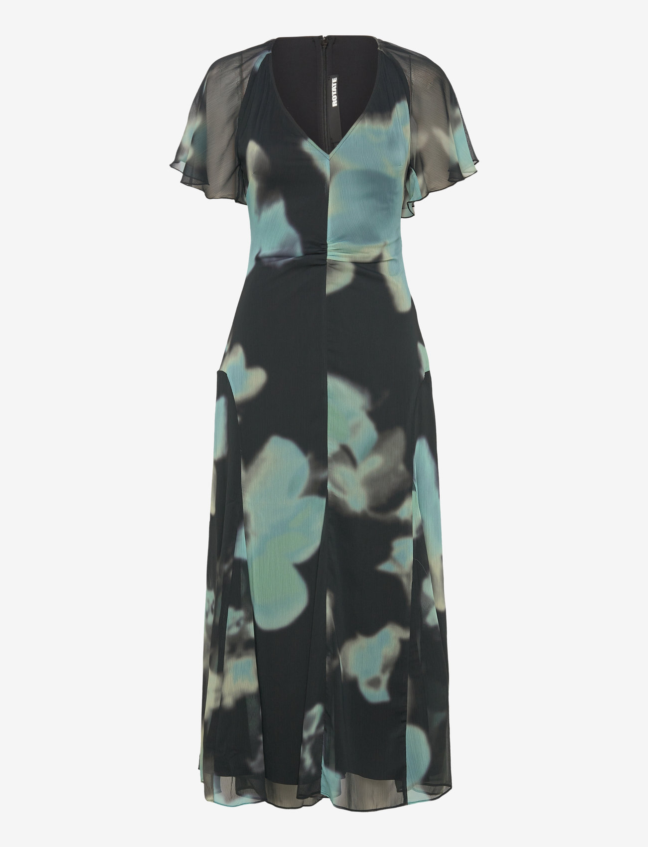 ROTATE Birger Christensen - Chiffon Flowy Maxi Dress - giant optic buttercuo + tap shoe comb. - 0