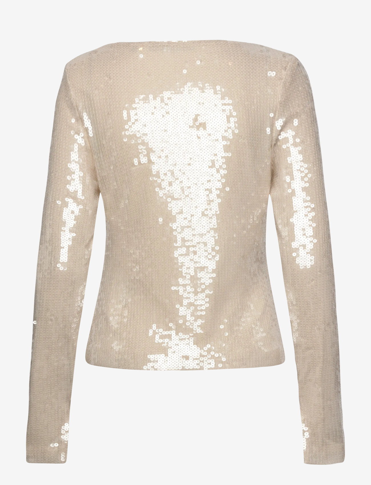 ROTATE - SEQUINS V-NECK TOP - egret - 1