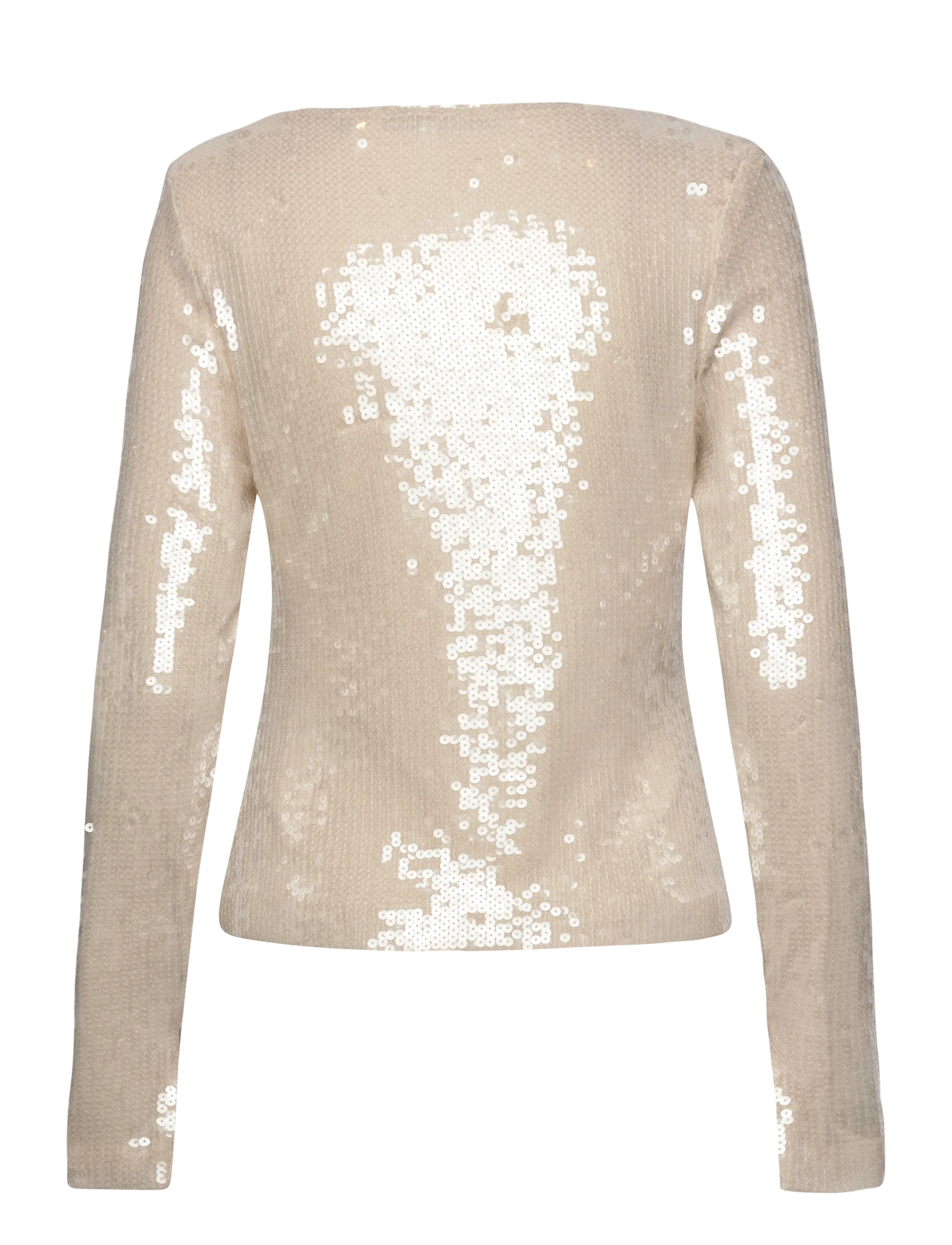 ROTATE - SEQUINS V-NECK TOP - festtoppe - egret - 1