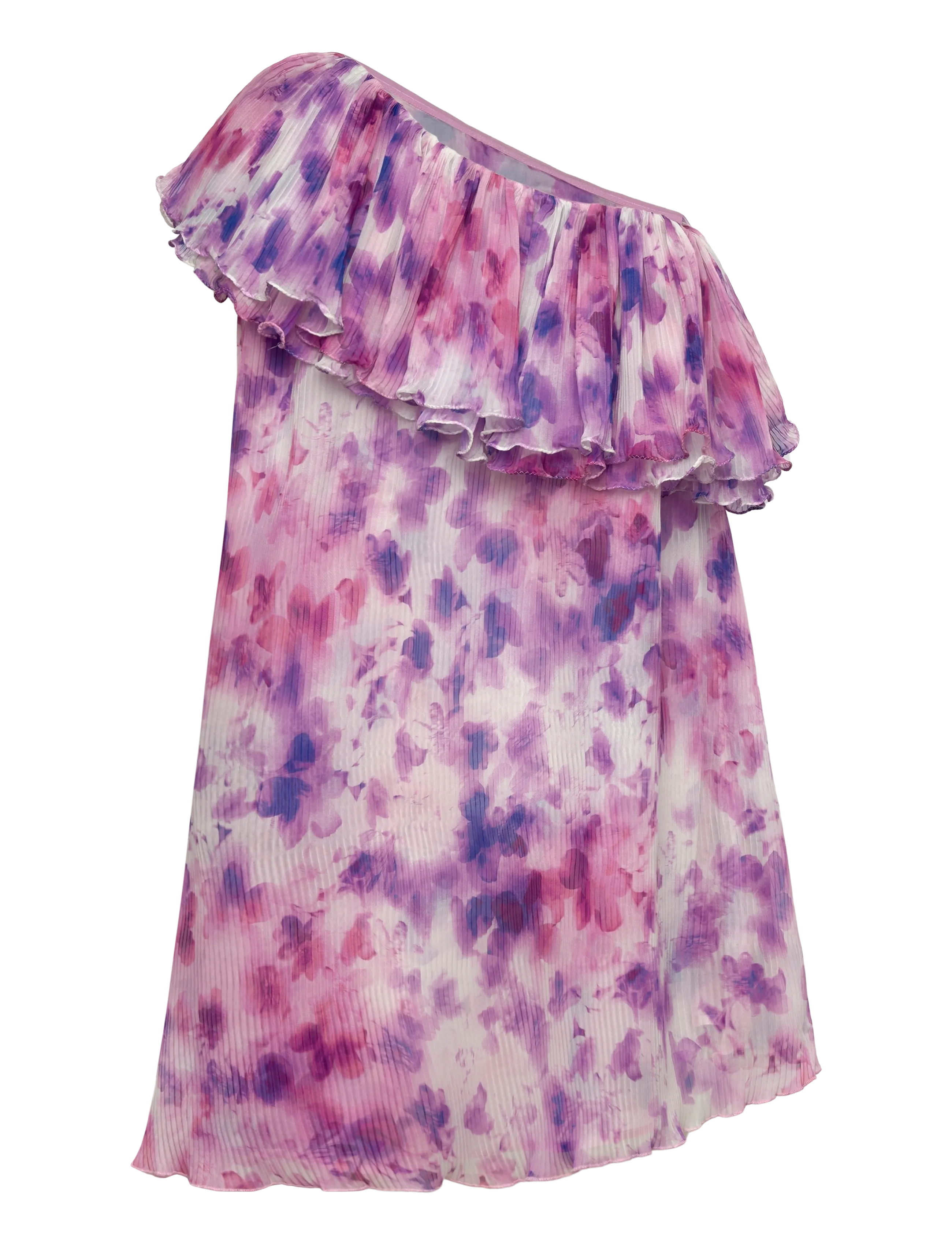 ROTATE - CHIFFON MINI FRILL DRESS - sommarklänningar - optic buttercup + peach blossom comb. - 1