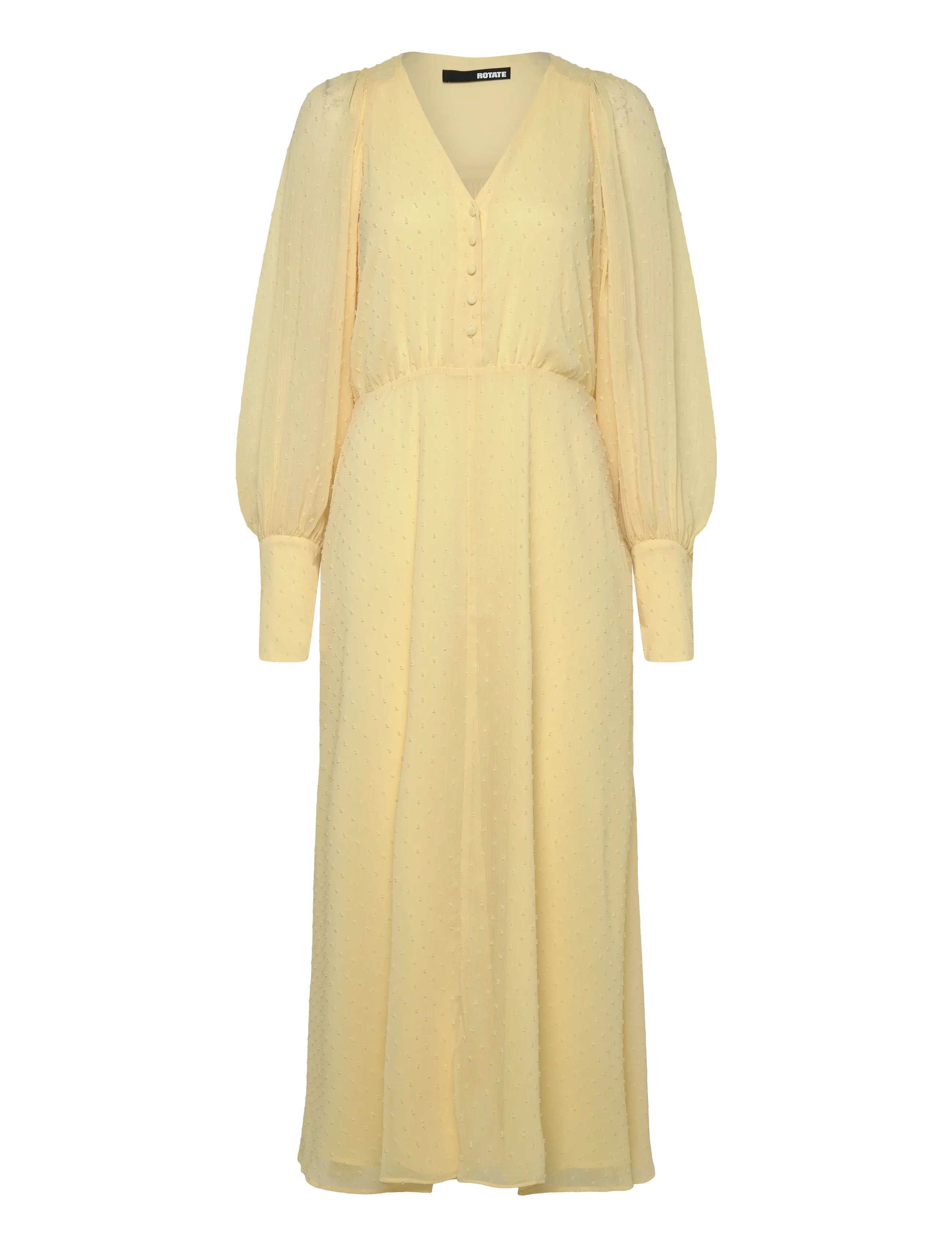 ROTATE Midi Dress With Belt, 38, Dresses, Gelb - Knee-length & Midi, Frauen