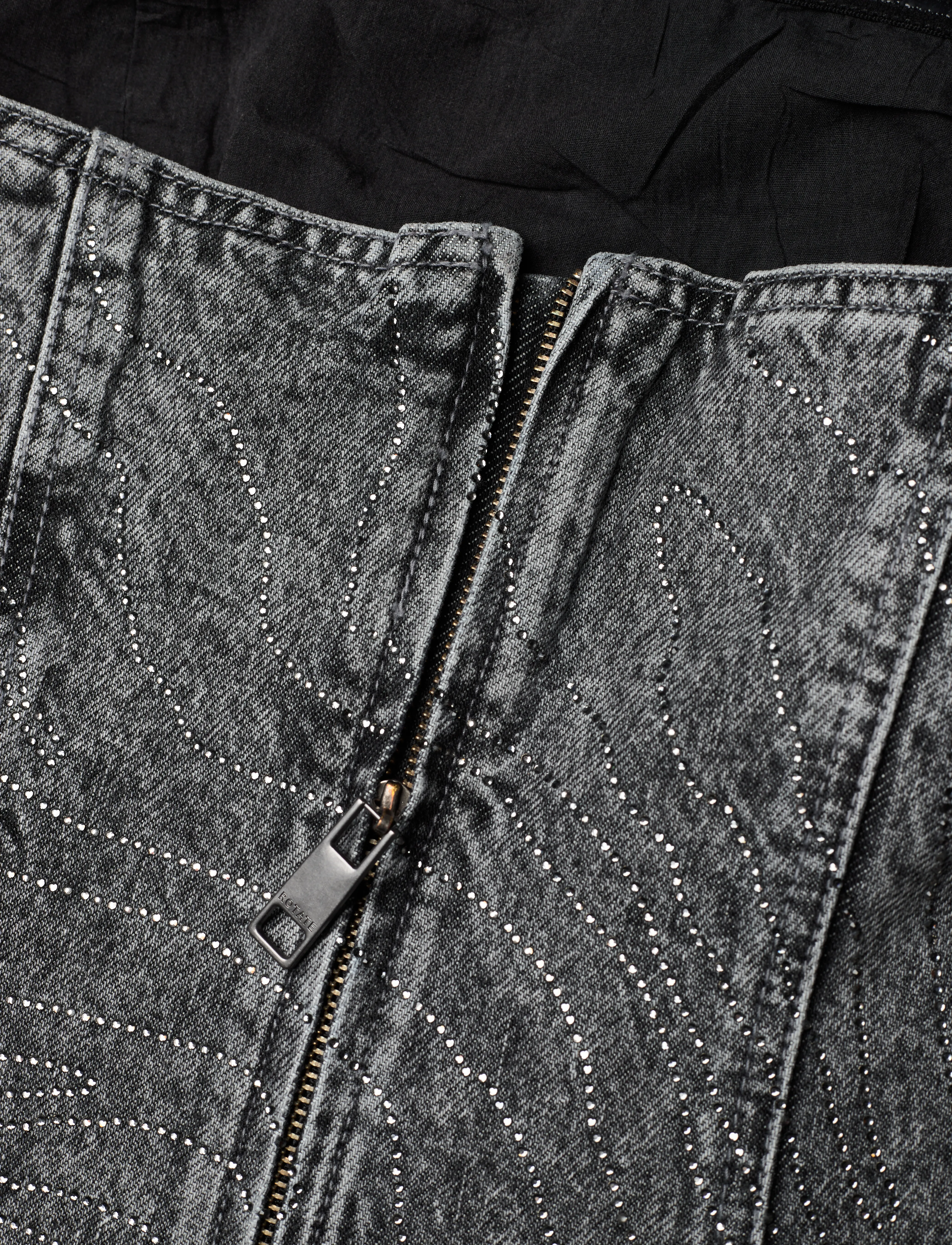 ROTATE - RHINESTONE DENIM DRESS - etuikleider - grey denim - 3