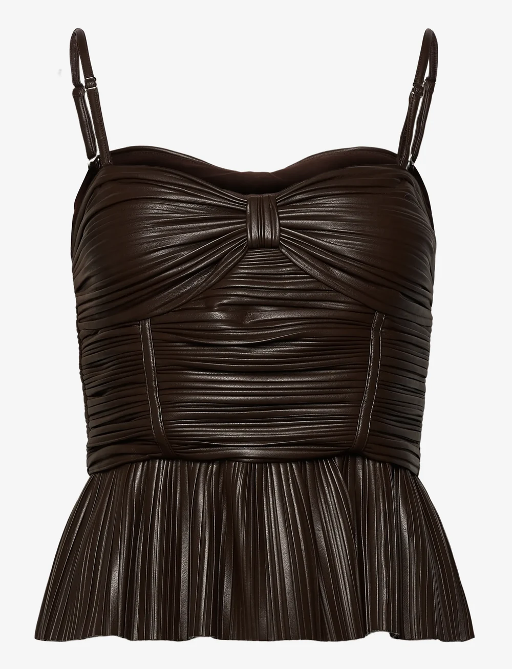 ROTATE Birger Christensen - PLEATED SLEEVELESS TOP - Ärmellose tops - chocolate brown - 0