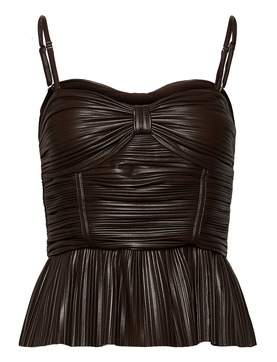 ROTATE - PLEATED SLEEVELESS TOP - chocolate brown - 0