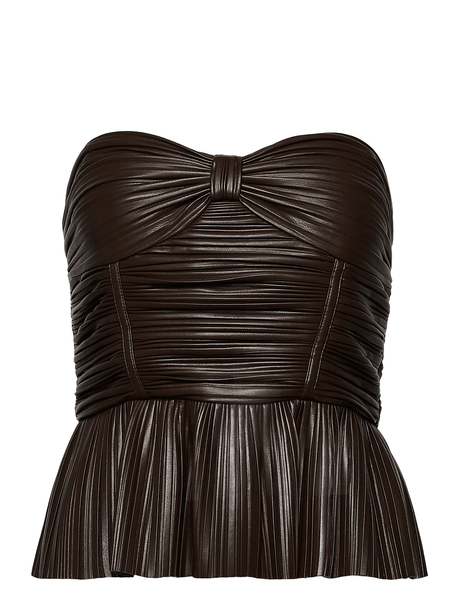 ROTATE - PLEATED SLEEVELESS TOP - chocolate brown - 1